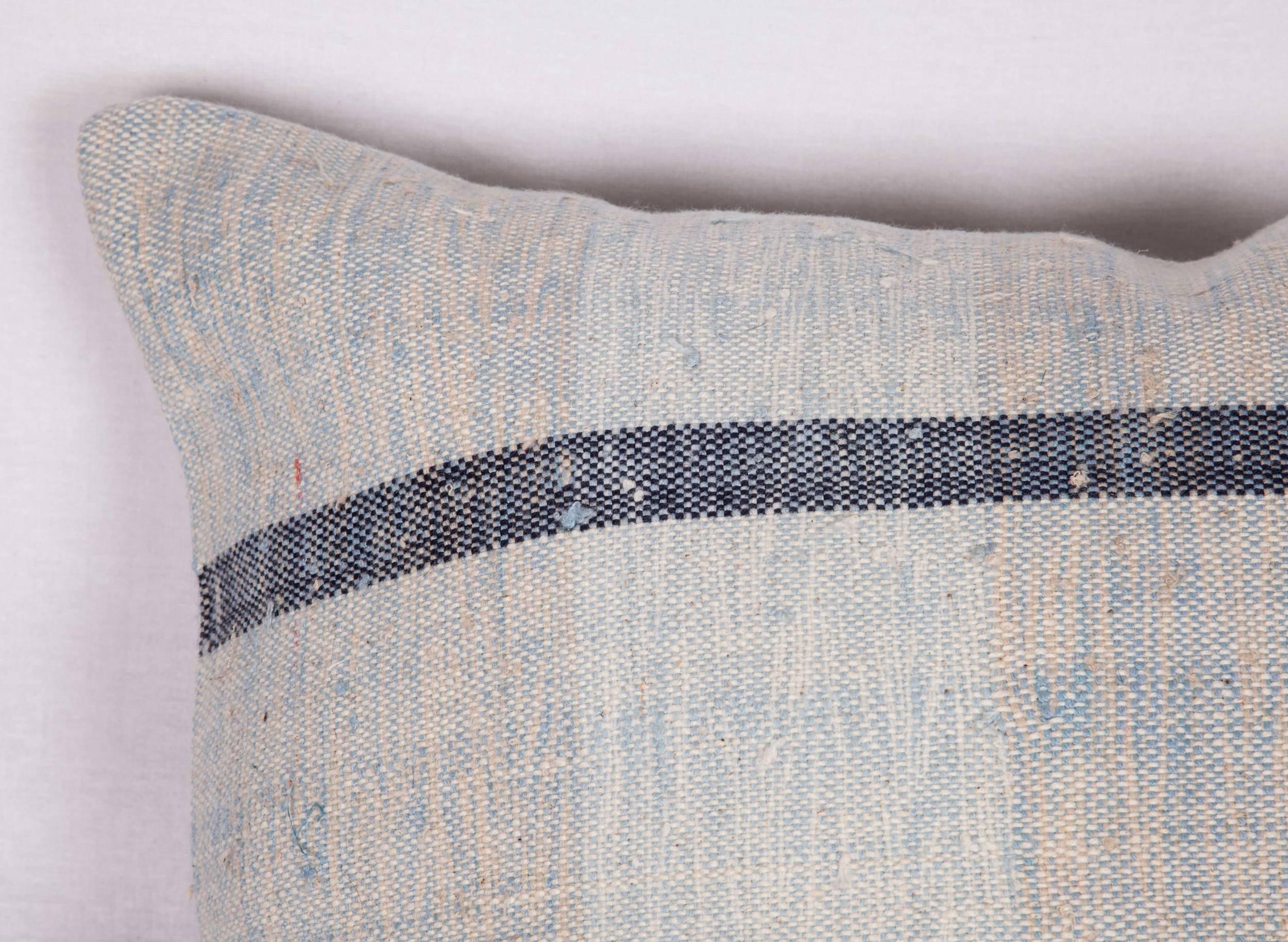 Turkish Pillow Made Out of a Mid-20th Century Anatolian Cotton Kilim