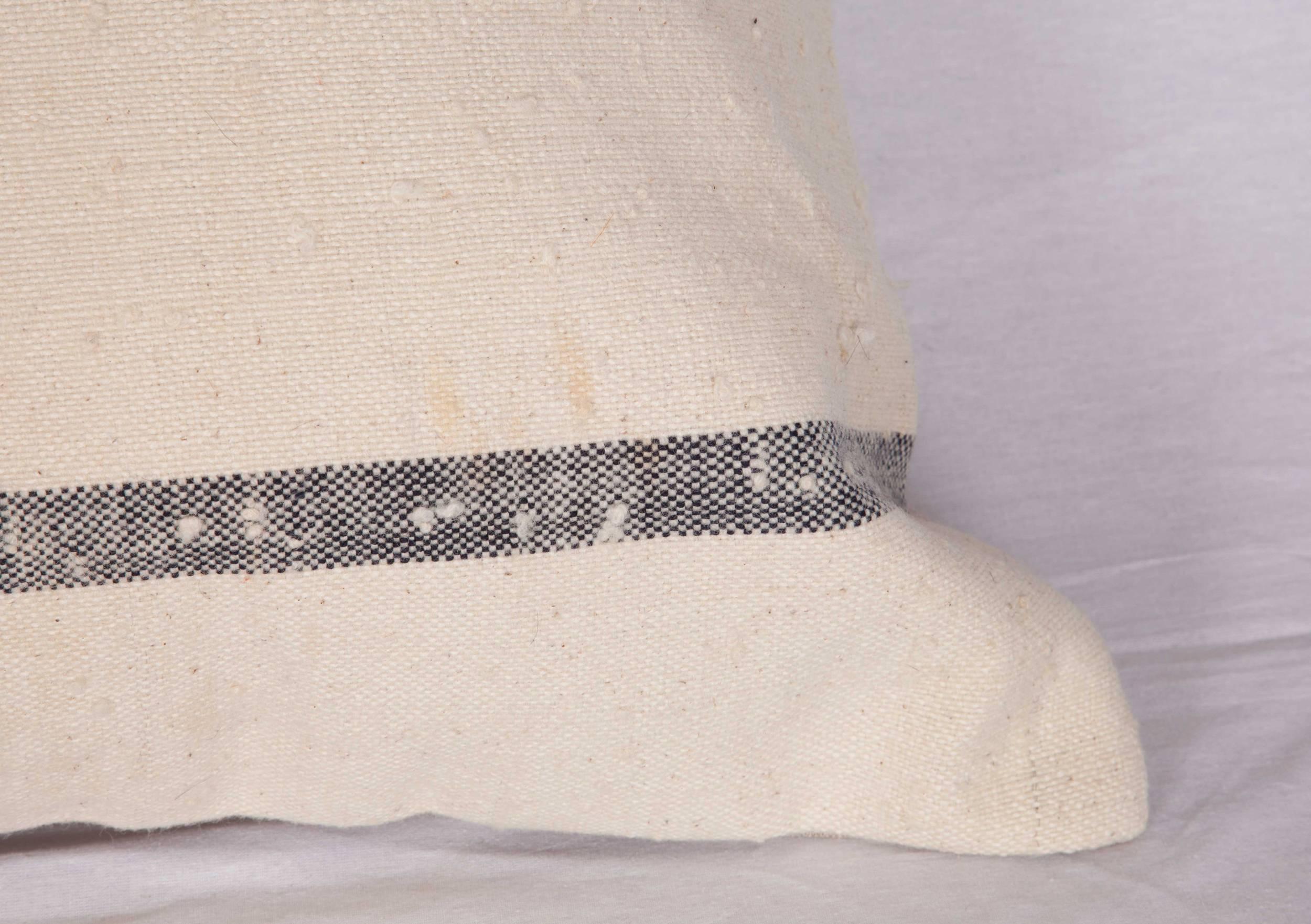 Hand-Woven Pillow Made Out of a Mid-20th Century Anatolian Cotton Kilim