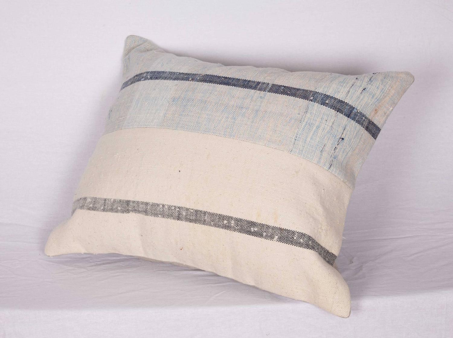 Pillow Made Out of a Mid-20th Century Anatolian Cotton Kilim For Sale at 1stdibs