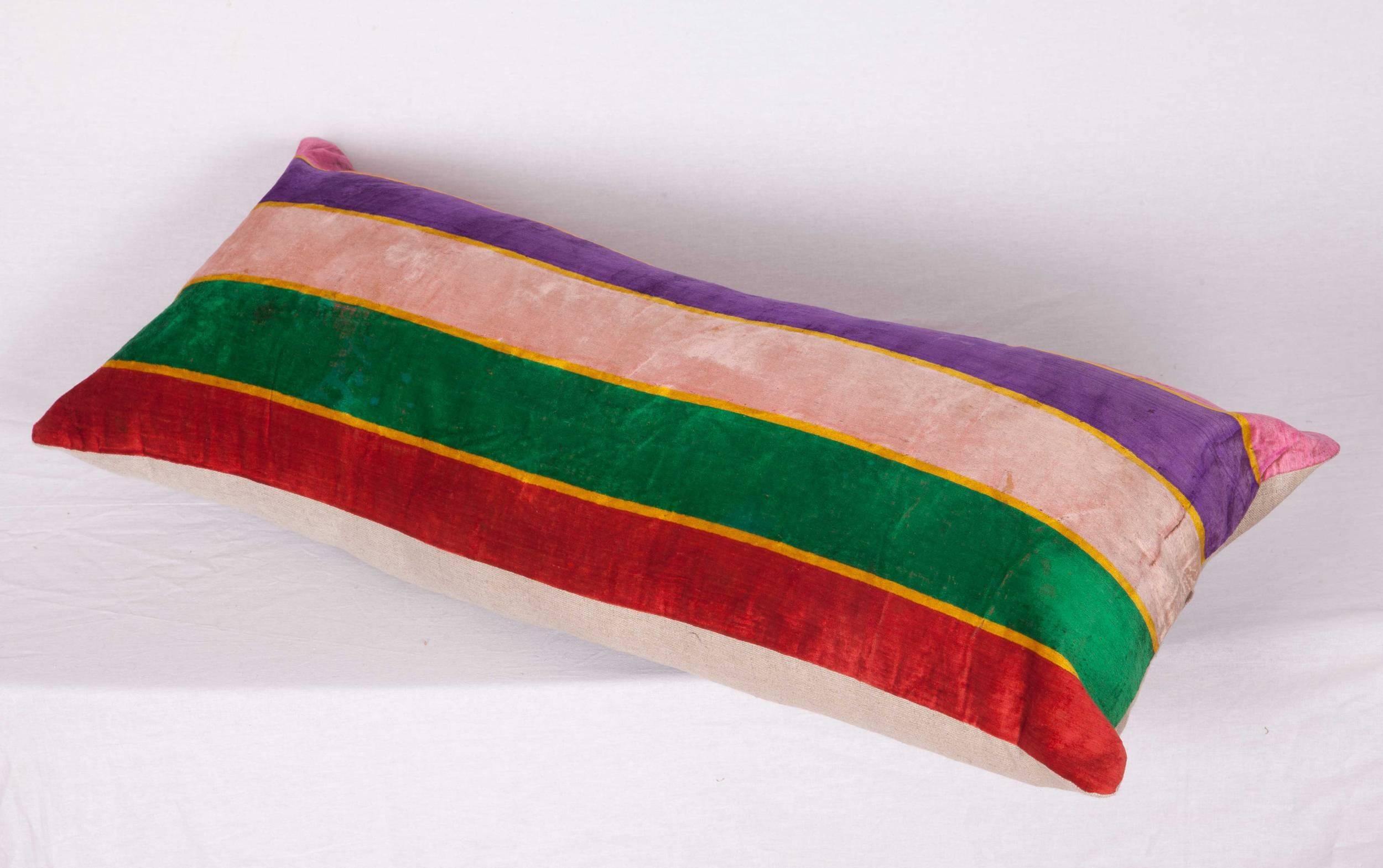 Pillow Made Out of an Early 20th Century Uzbek Silk Velvet For Sale 1