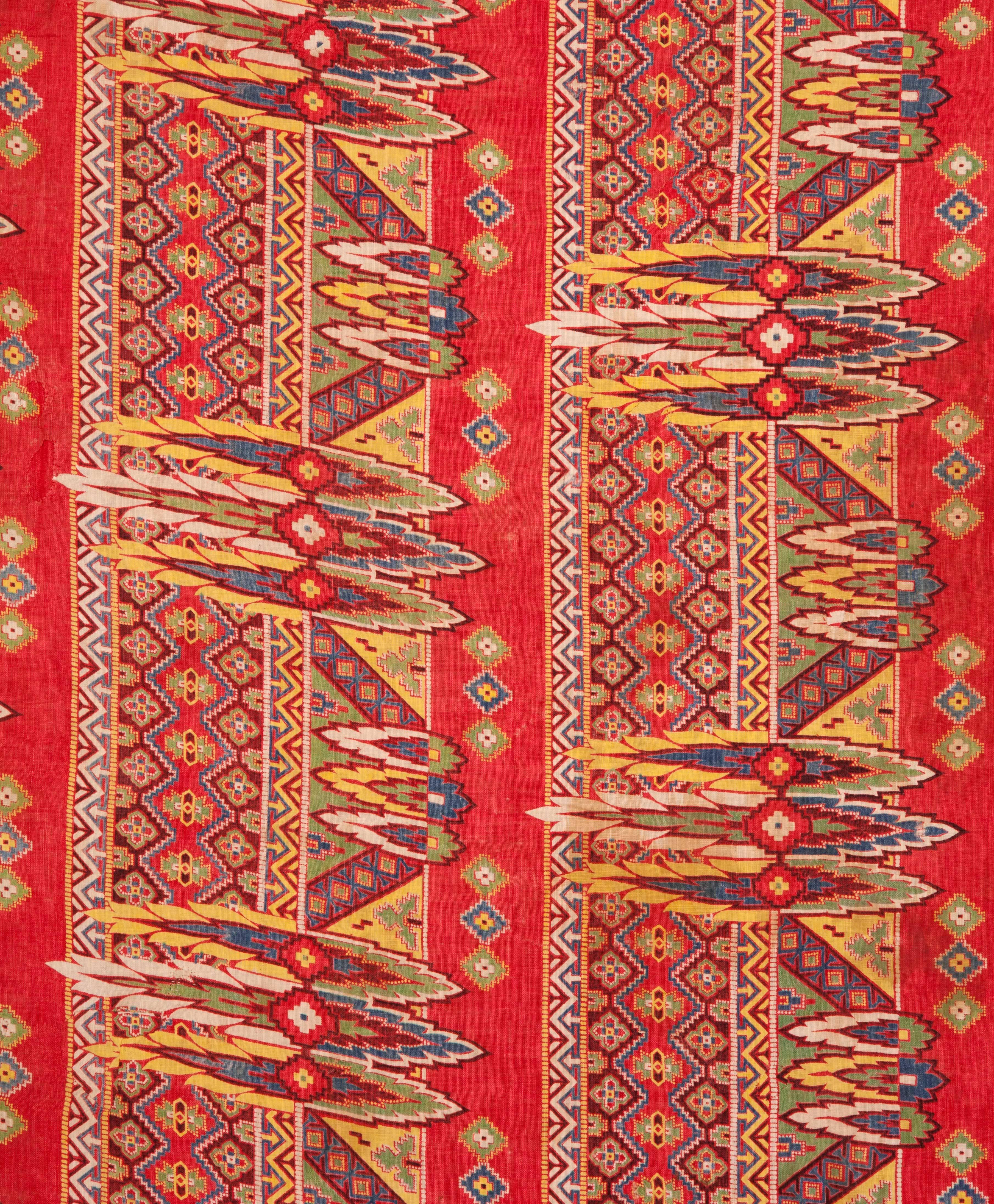 Late 19th Century Russian Roller Printed Cotton Cloth In Good Condition For Sale In Istanbul, TR