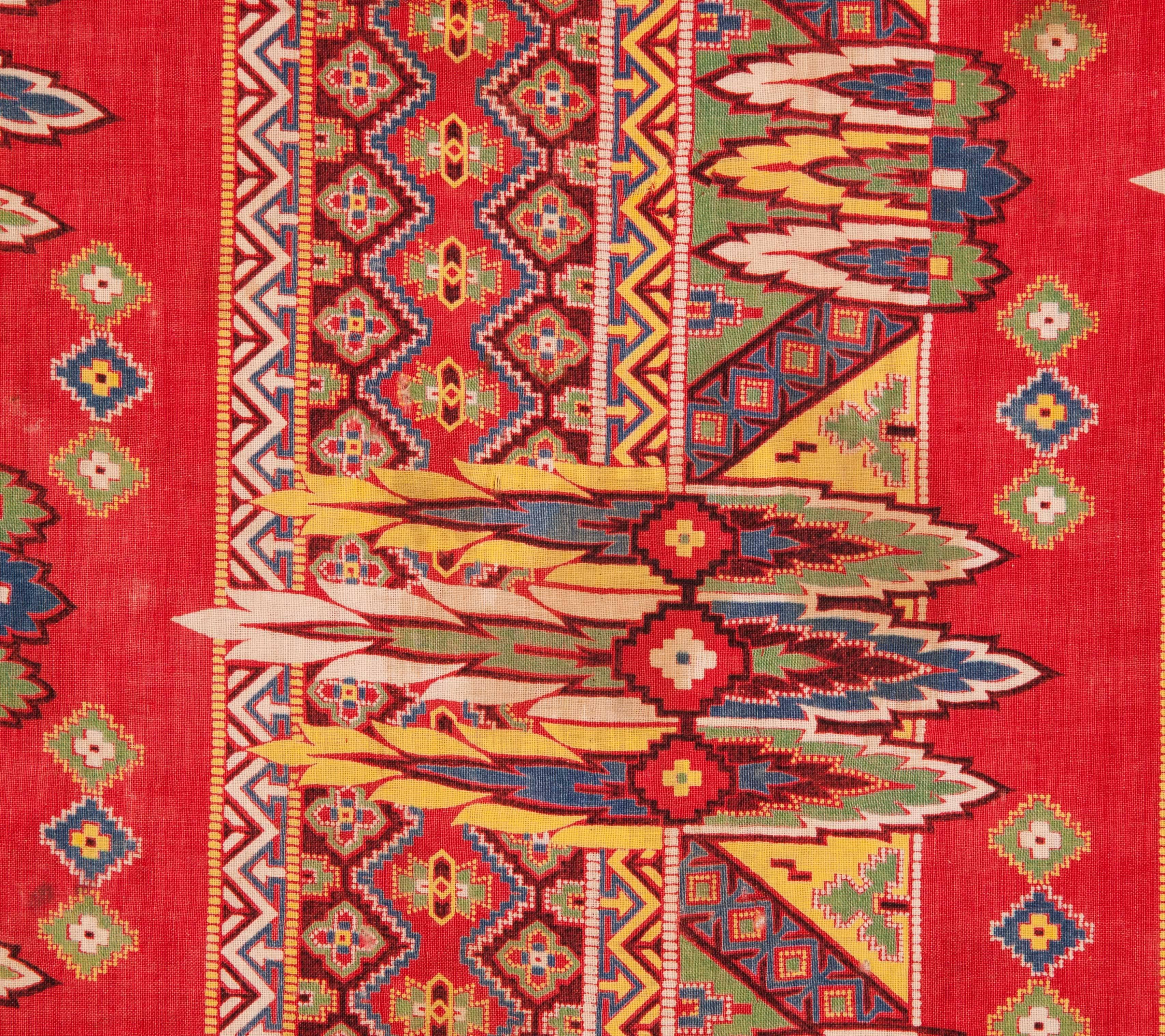 Late 19th Century Russian Roller Printed Cotton Cloth For Sale 1