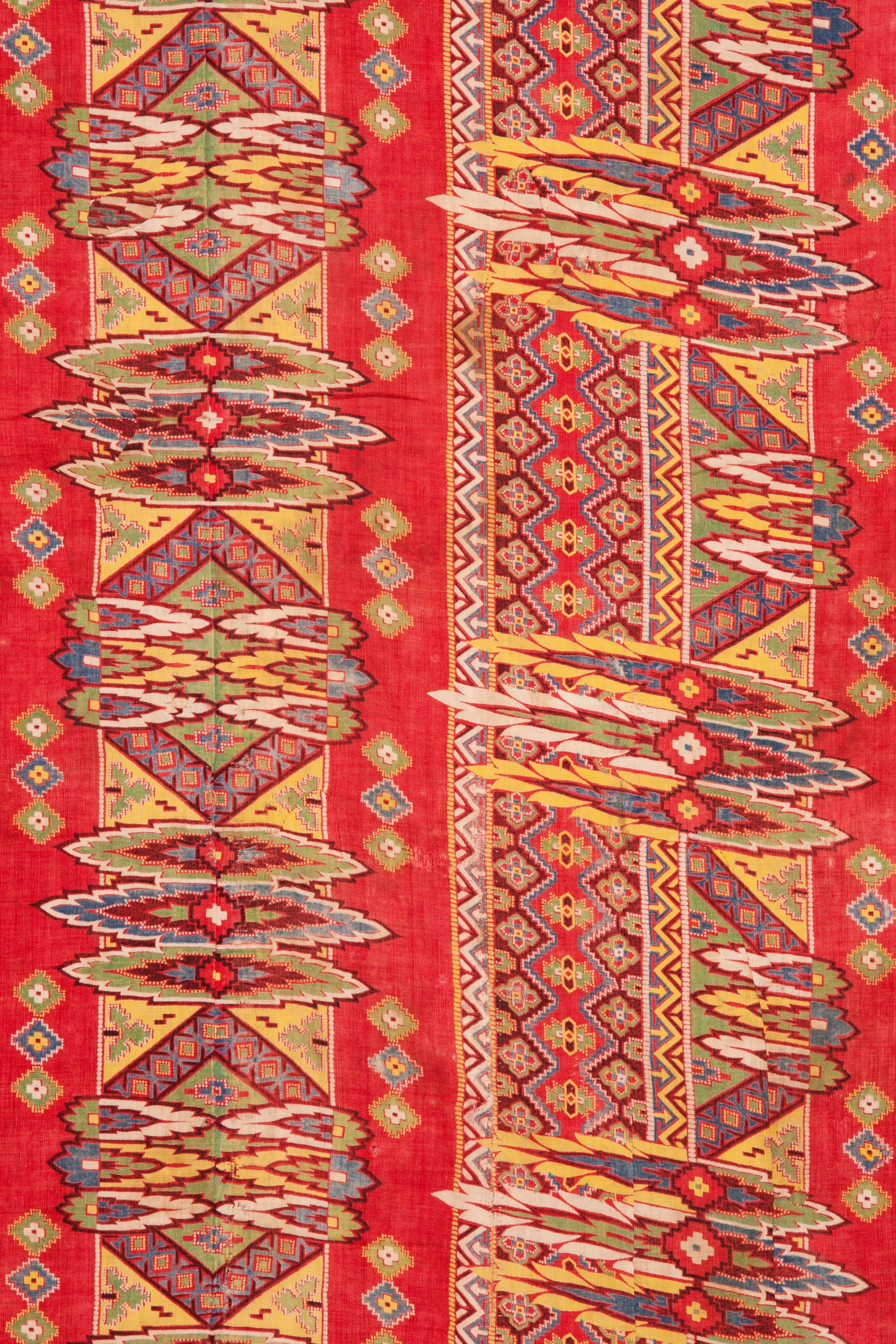 Late 19th Century Russian Roller Printed Cotton Cloth For Sale 2