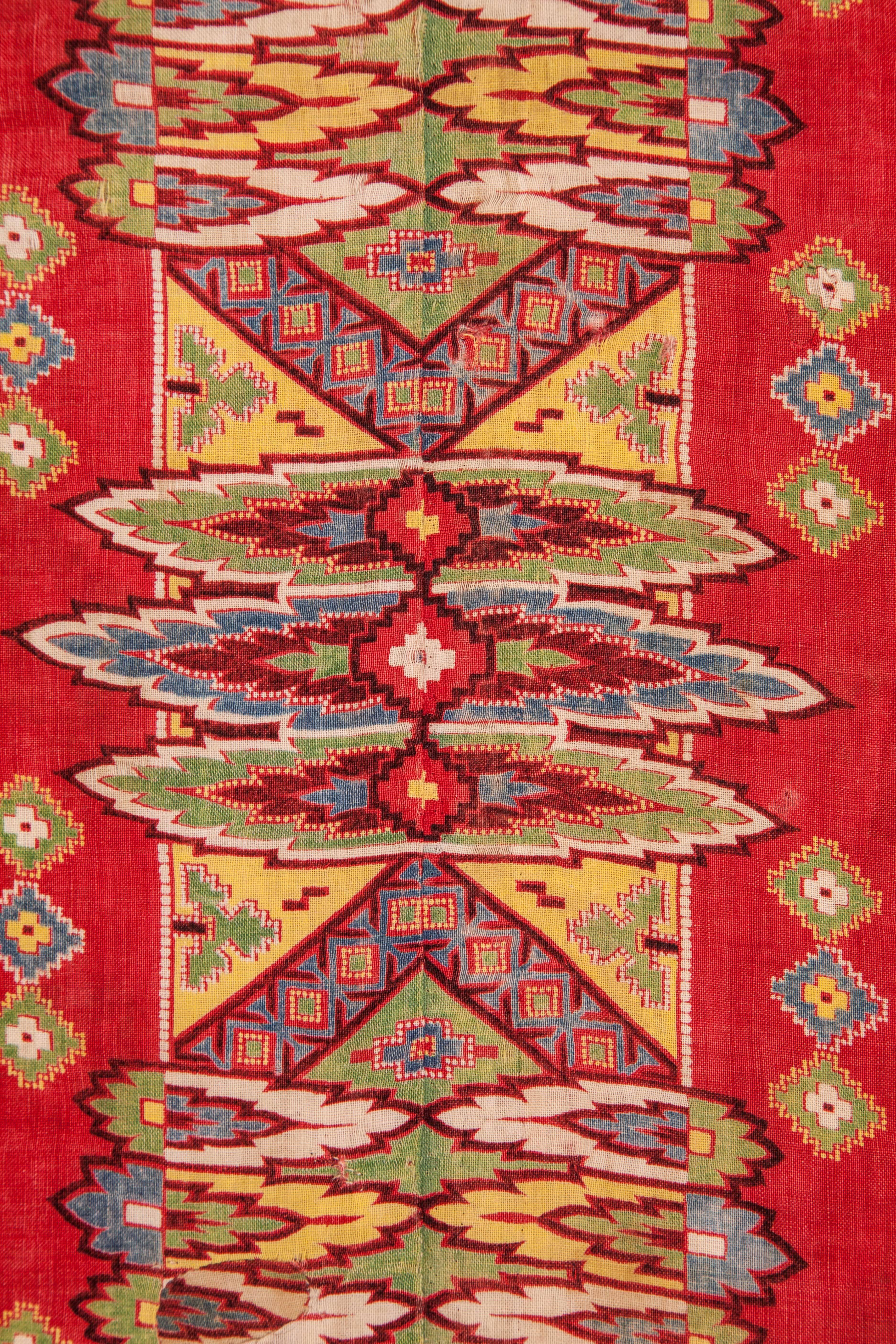 Late 19th Century Russian Roller Printed Cotton Cloth For Sale 3