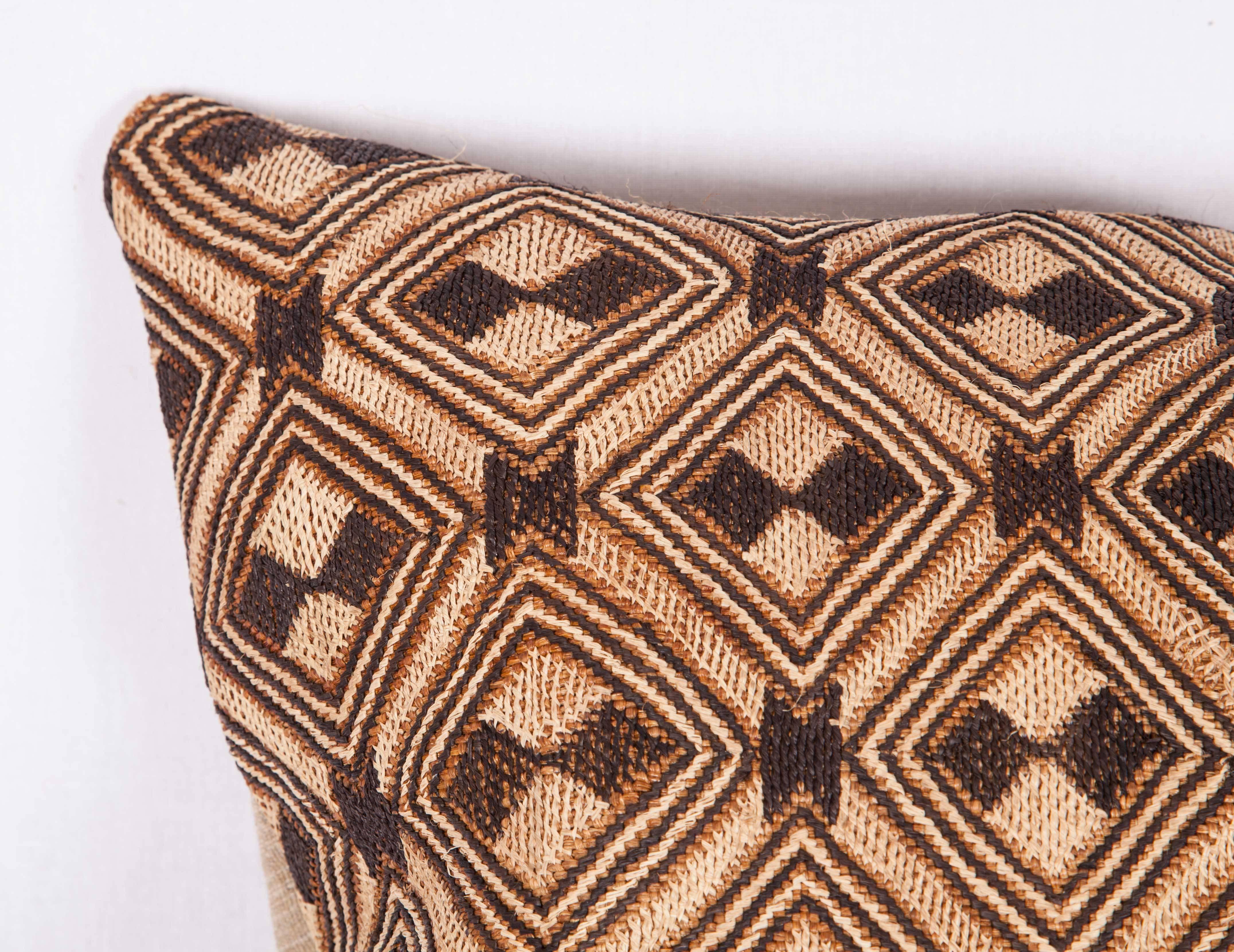 Tribal Vintage African Kuba Raffia Pillow