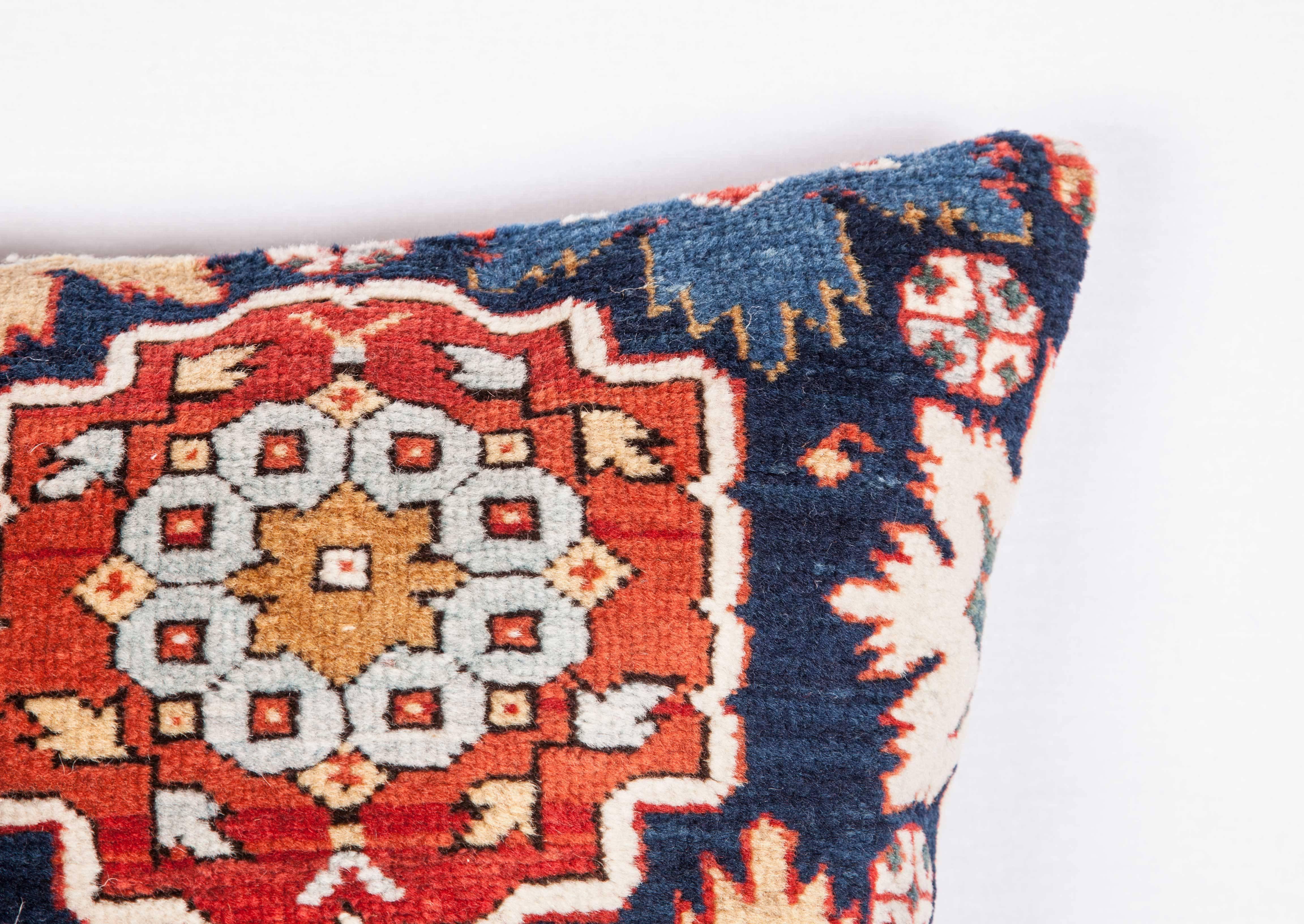 Woven Pillow Made Out of a 19th Century Caucasian Shrivan Rug Fragment
