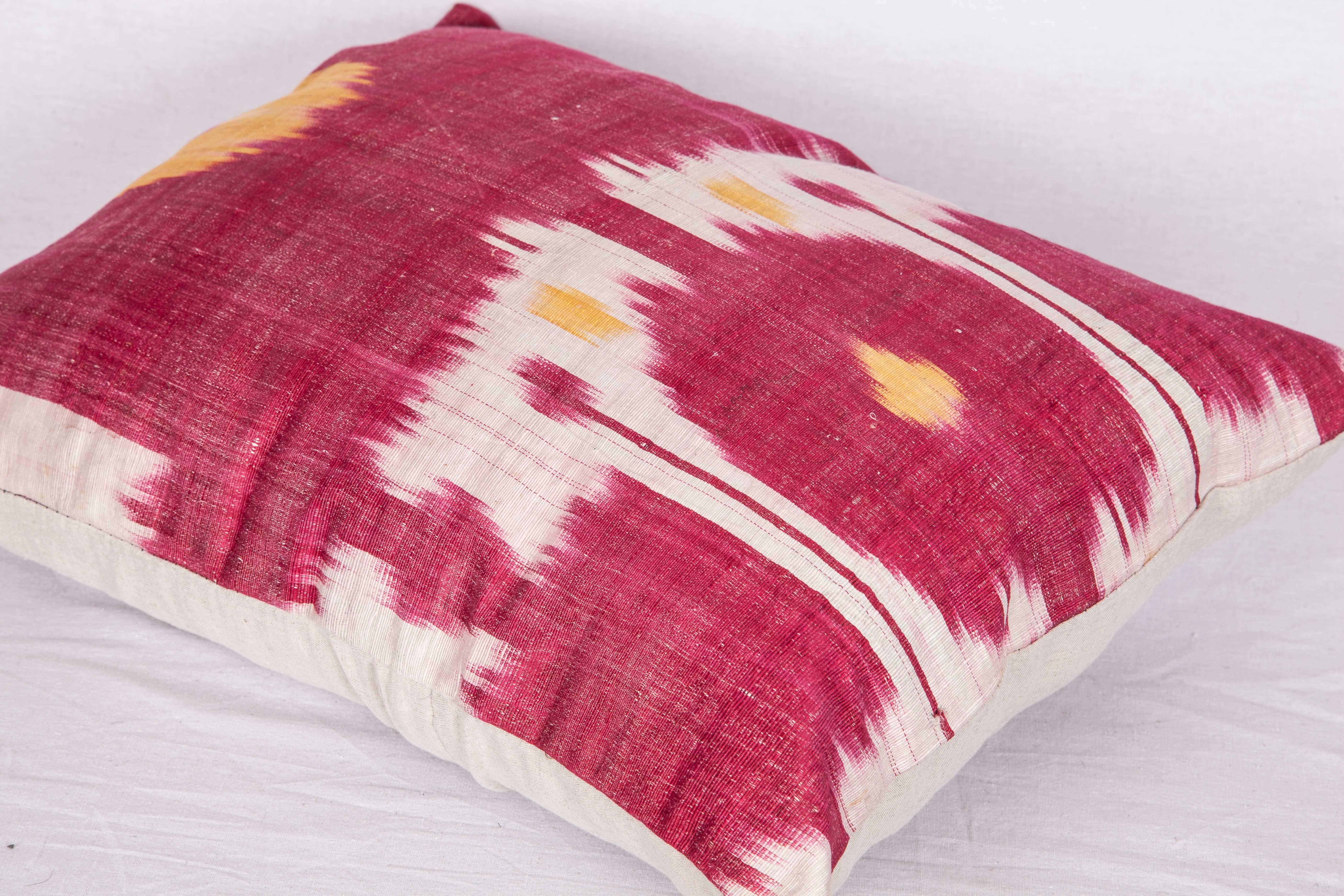 Pillow Made Out of a Late 19th Century Uzbek Bukhara Ikat Fragment 1