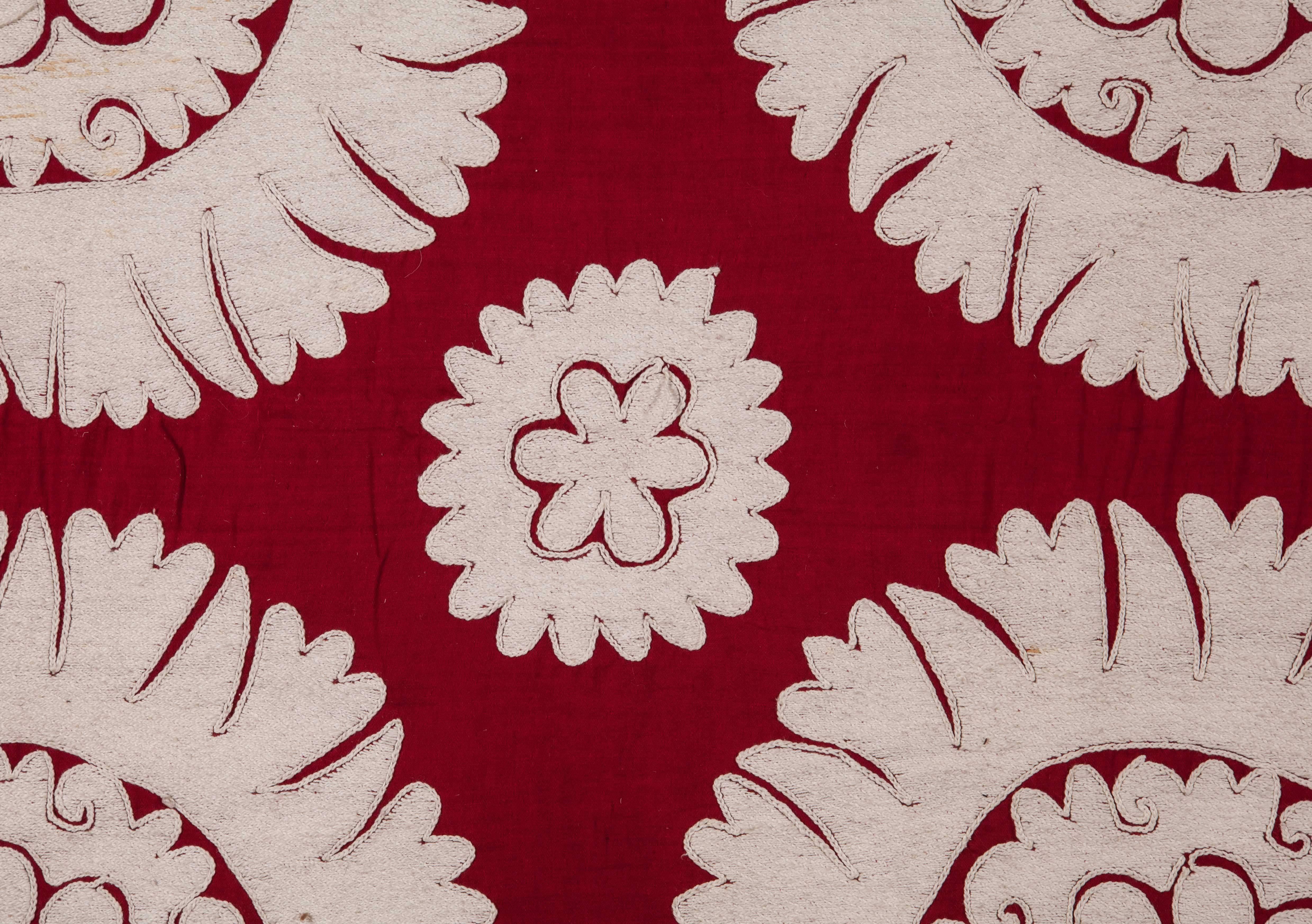 Mid-20th Century Uzbek Samarkand All Cotton Suzani 1
