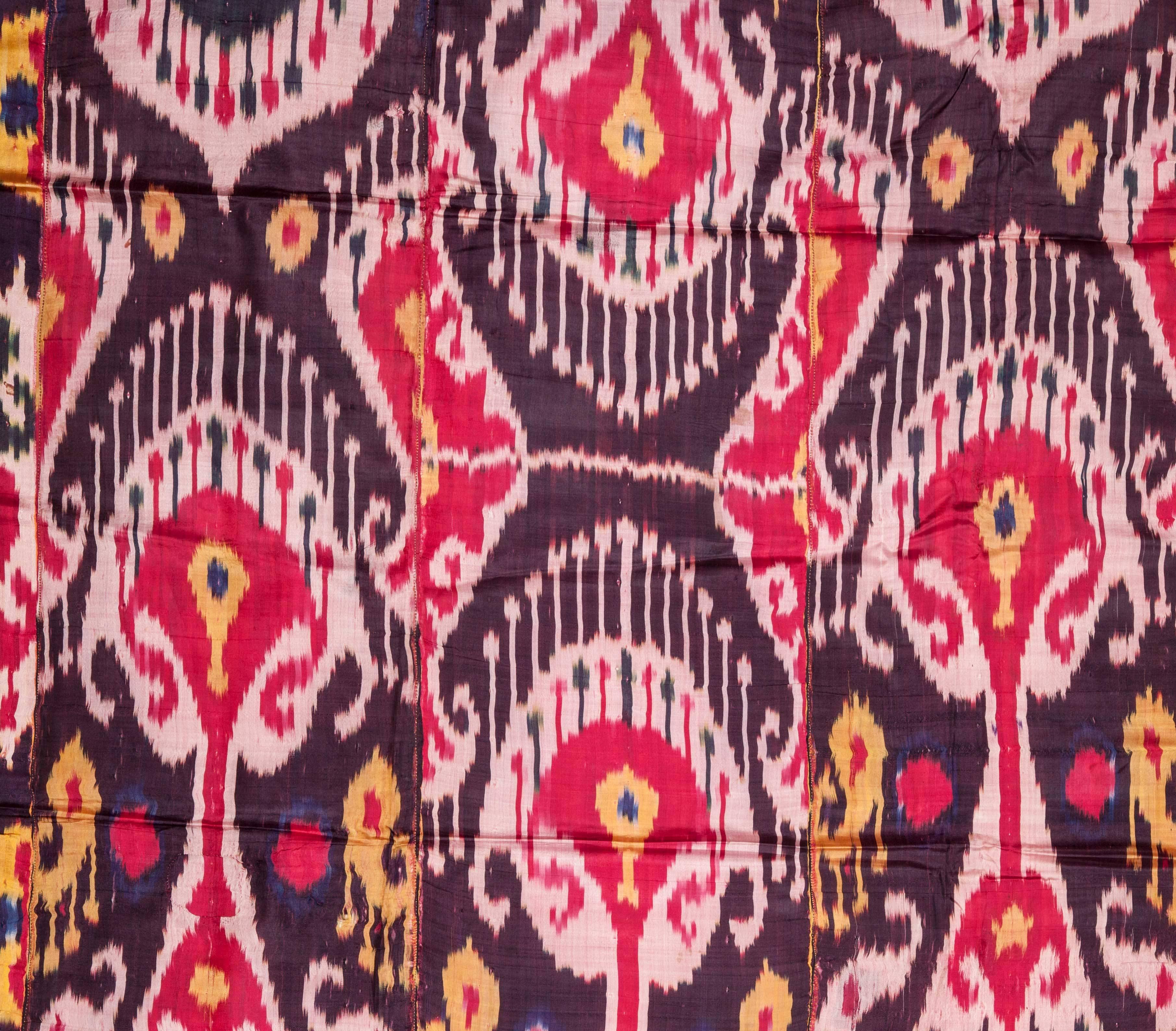 Tribal Late 19th Century Central Asian Tajik Silk Ikat Panel