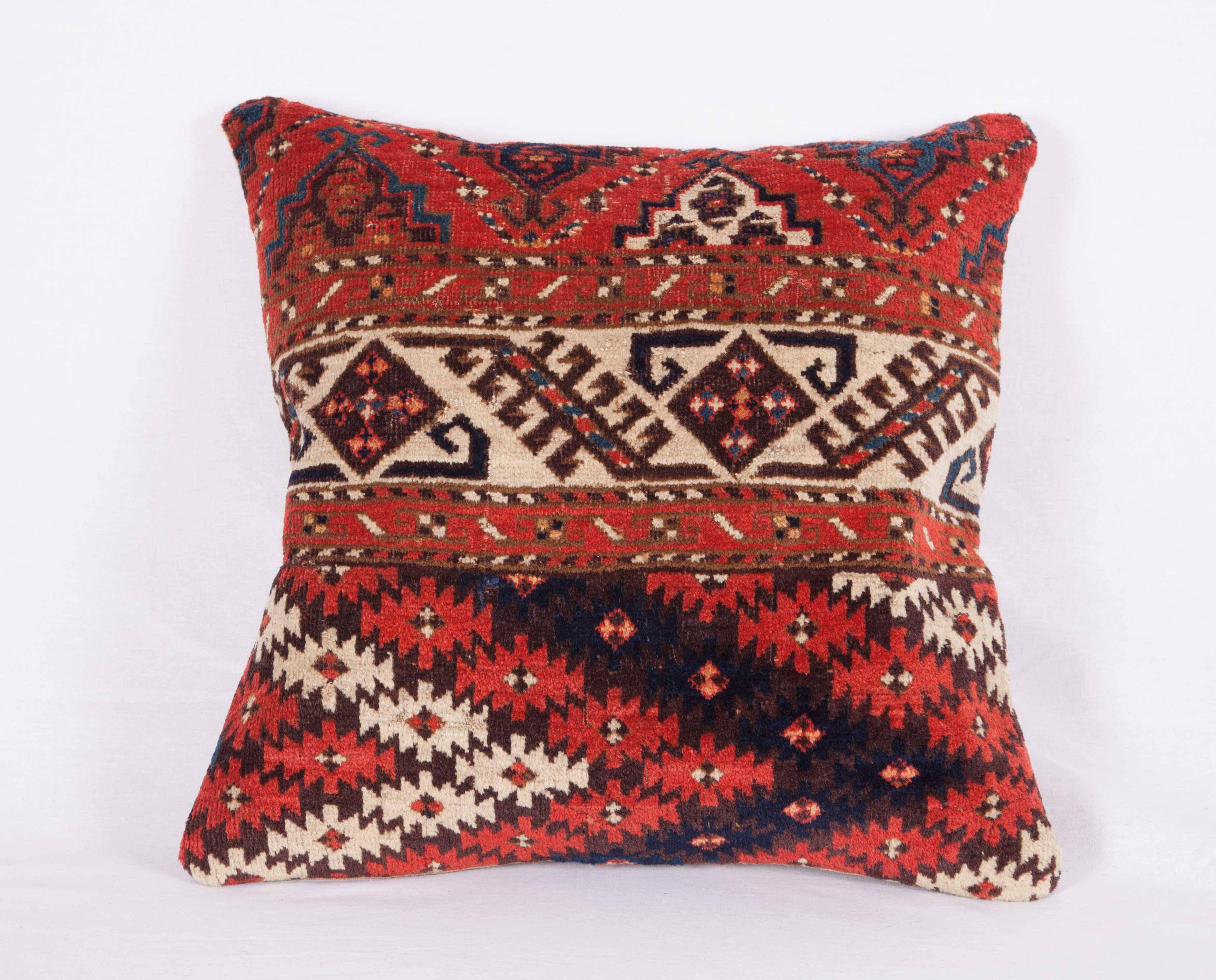 Pillows Made Out of a 19th Century Turkmen Chodor Tribe Main Rug Fragment In Good Condition In Istanbul, TR