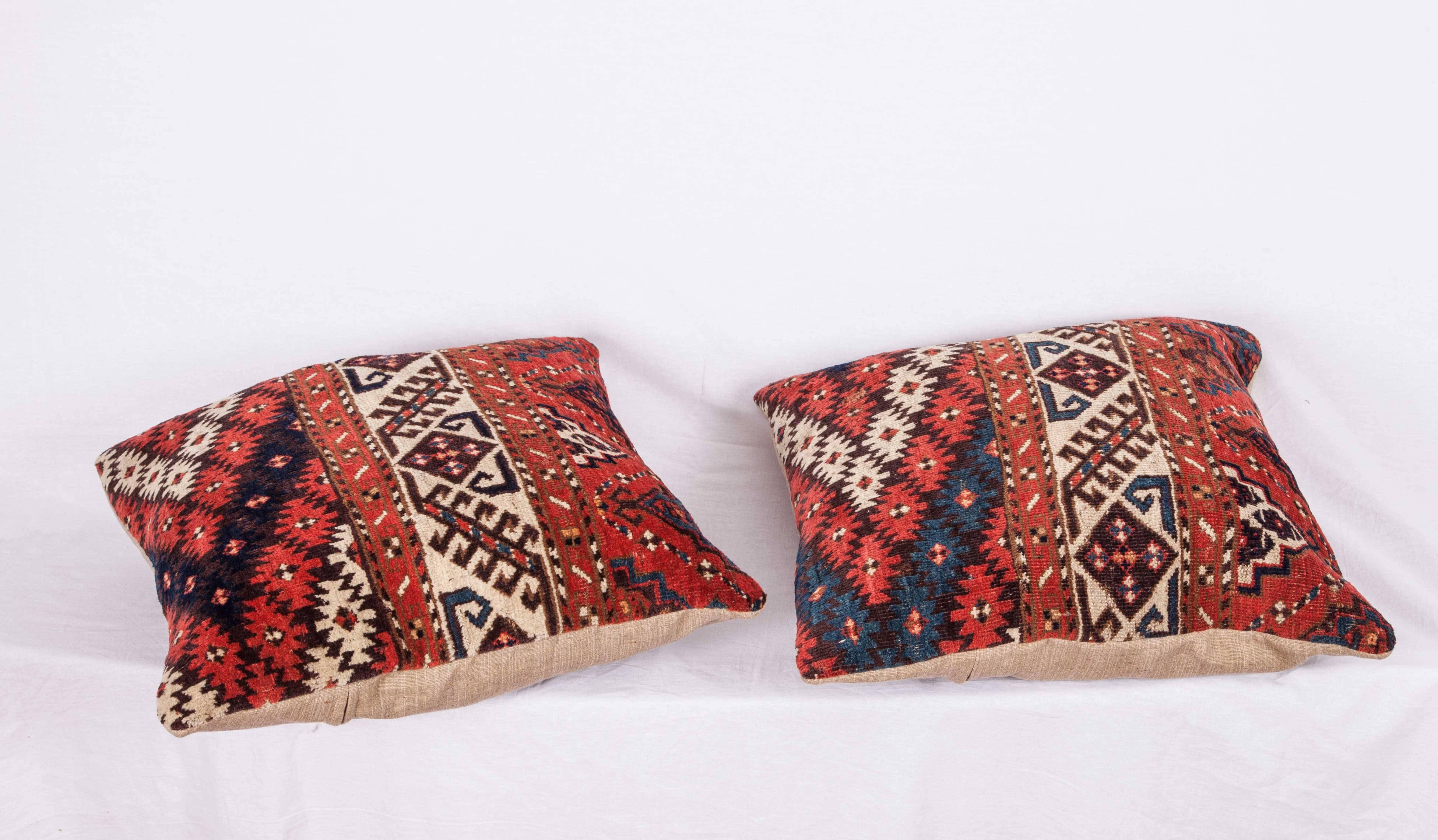 Pillows Made Out of a 19th Century Turkmen Chodor Tribe Main Rug Fragment 2