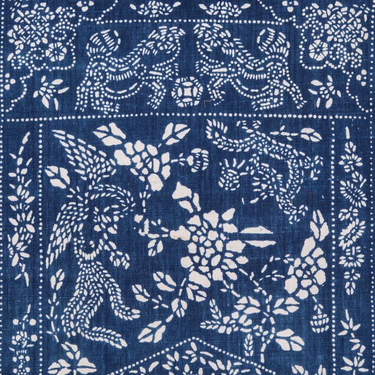 Mid20th Century Miao Tribe Indigo Cotton Blanket Top at 1stdibs