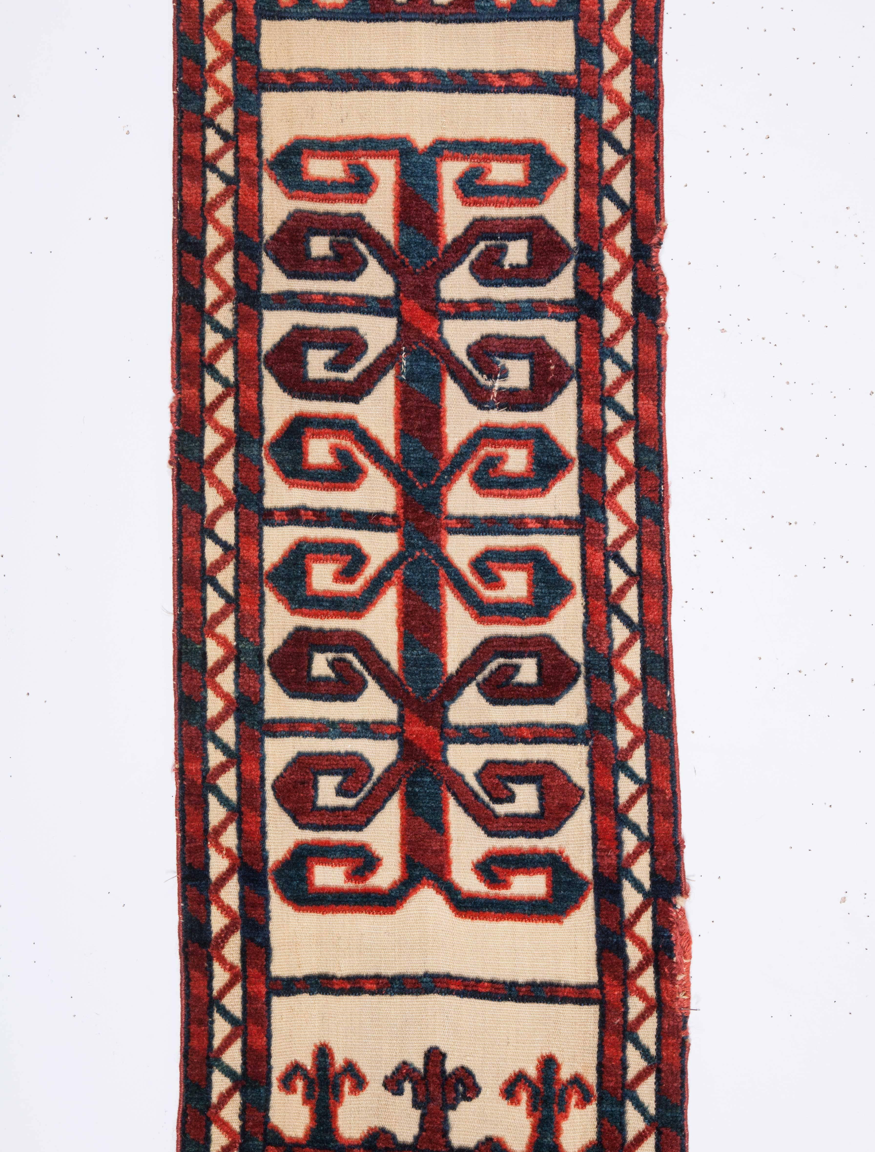 Mid-19th Century Turkmen Tekke Tribe Tent Band Fragment Wt Great Colors and Wool In Good Condition For Sale In Istanbul, TR