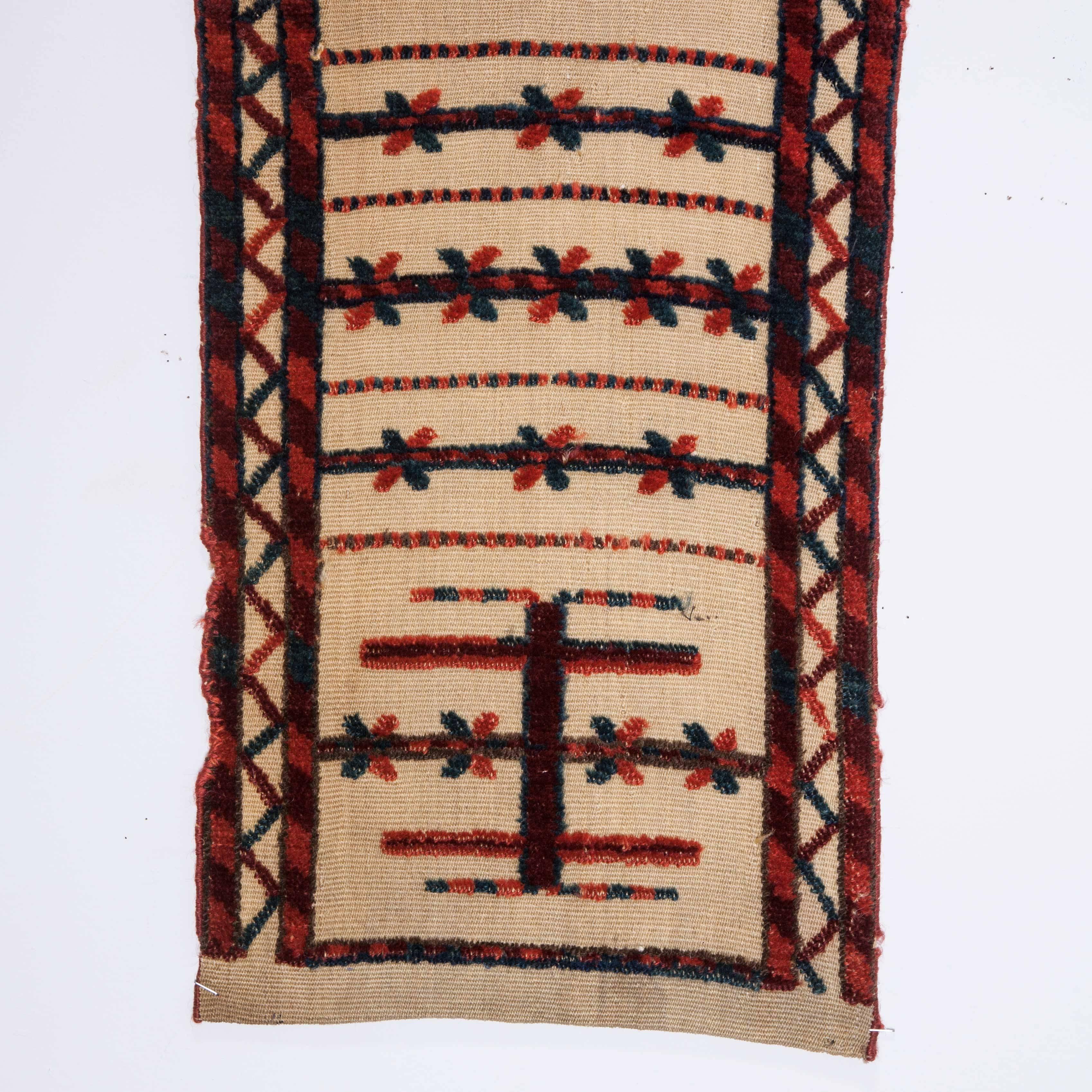 Mid-19th Century Turkmen Tekke Tribe Tent Band Fragment Wt Great Colors and Wool For Sale 3