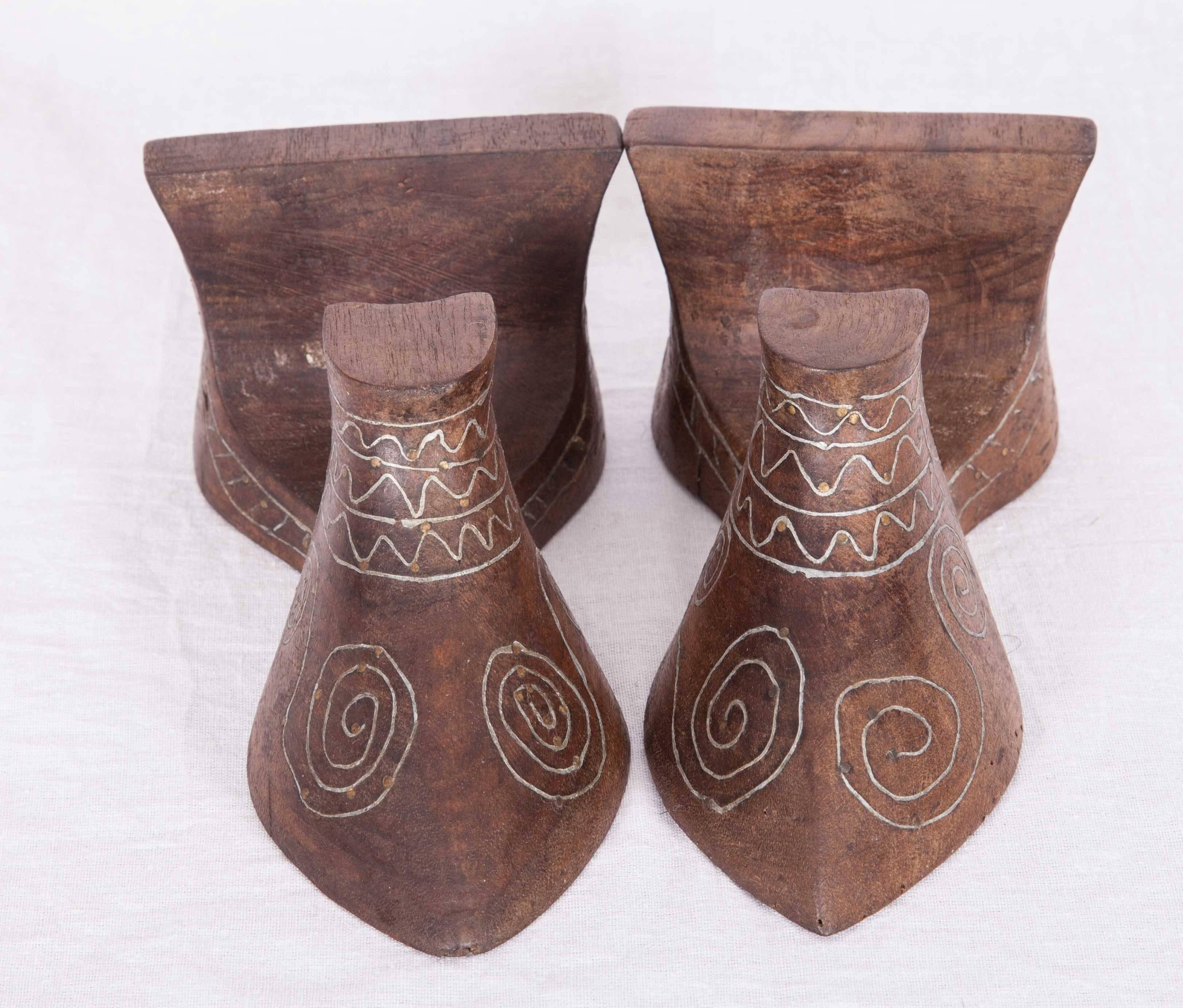Late 19th-Early 20th Century Ottoman Turkish Bath Clogs ‘Nalin in Turkish’ In Good Condition For Sale In Istanbul, TR