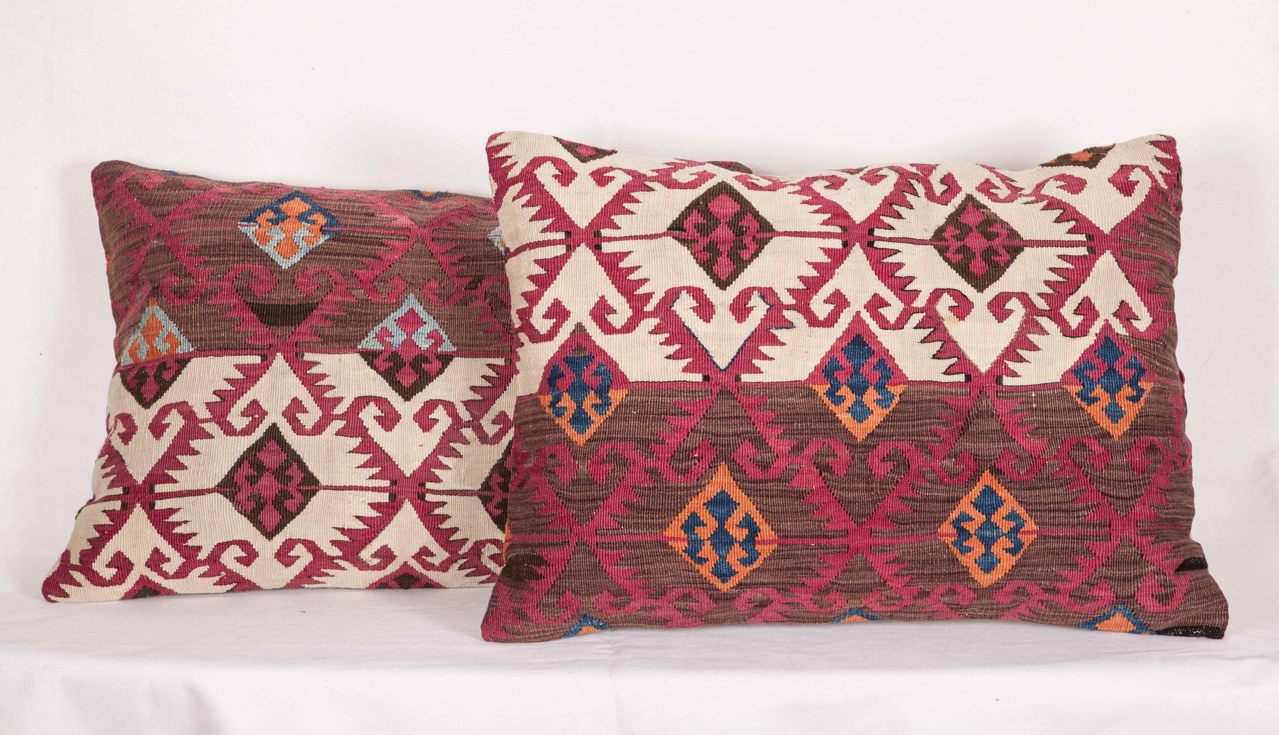 Woven Antique Pillows Made Out of a 19th Century Anatolian Kilim Fragment