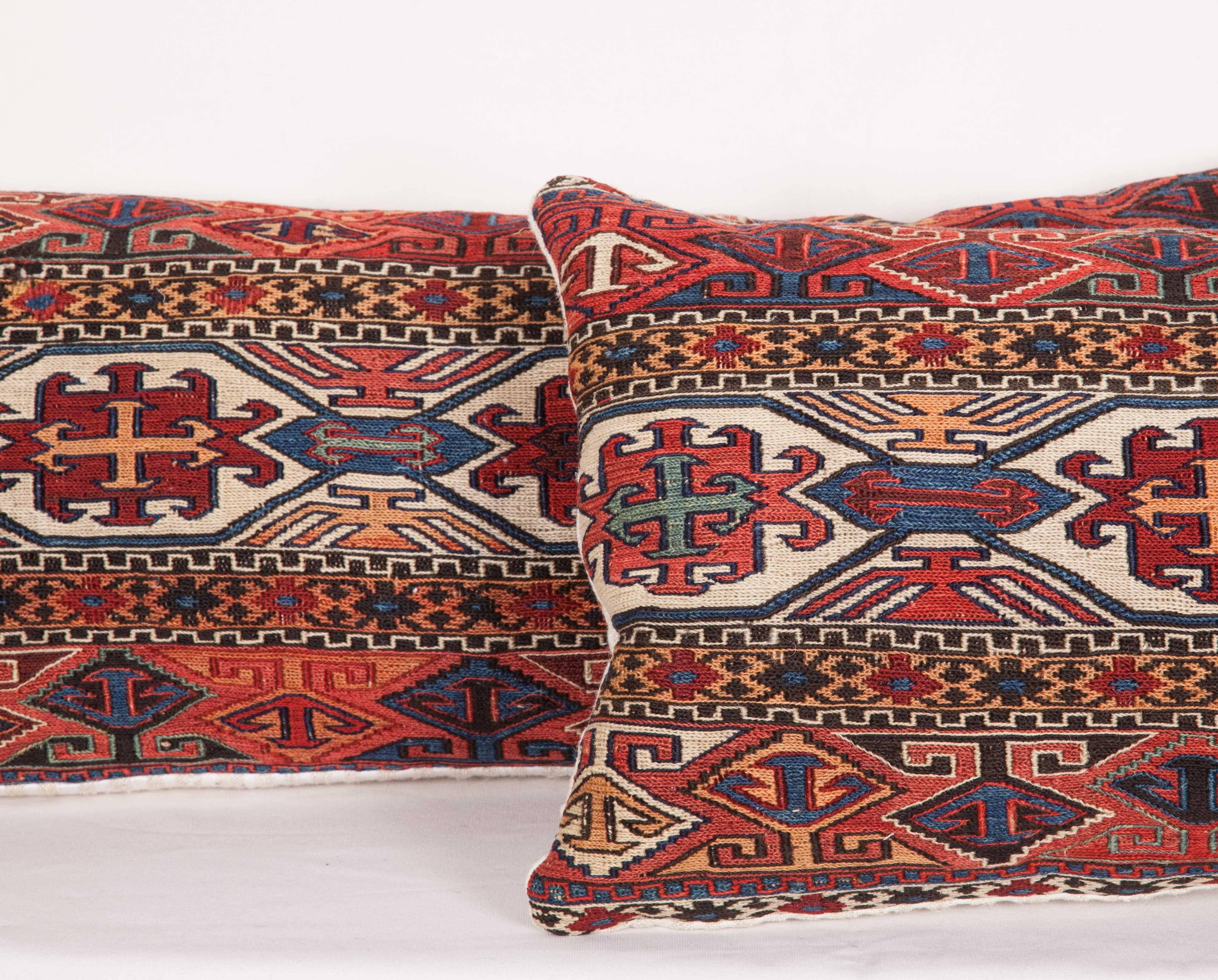 The pillows are made out of a late 19th century, Shasavan Mafrash panels. It does not come with an insert but it comes with a bag made to the size and out of cotton to accommodate the filling. The backing is made of hand woven vintage Anatolian