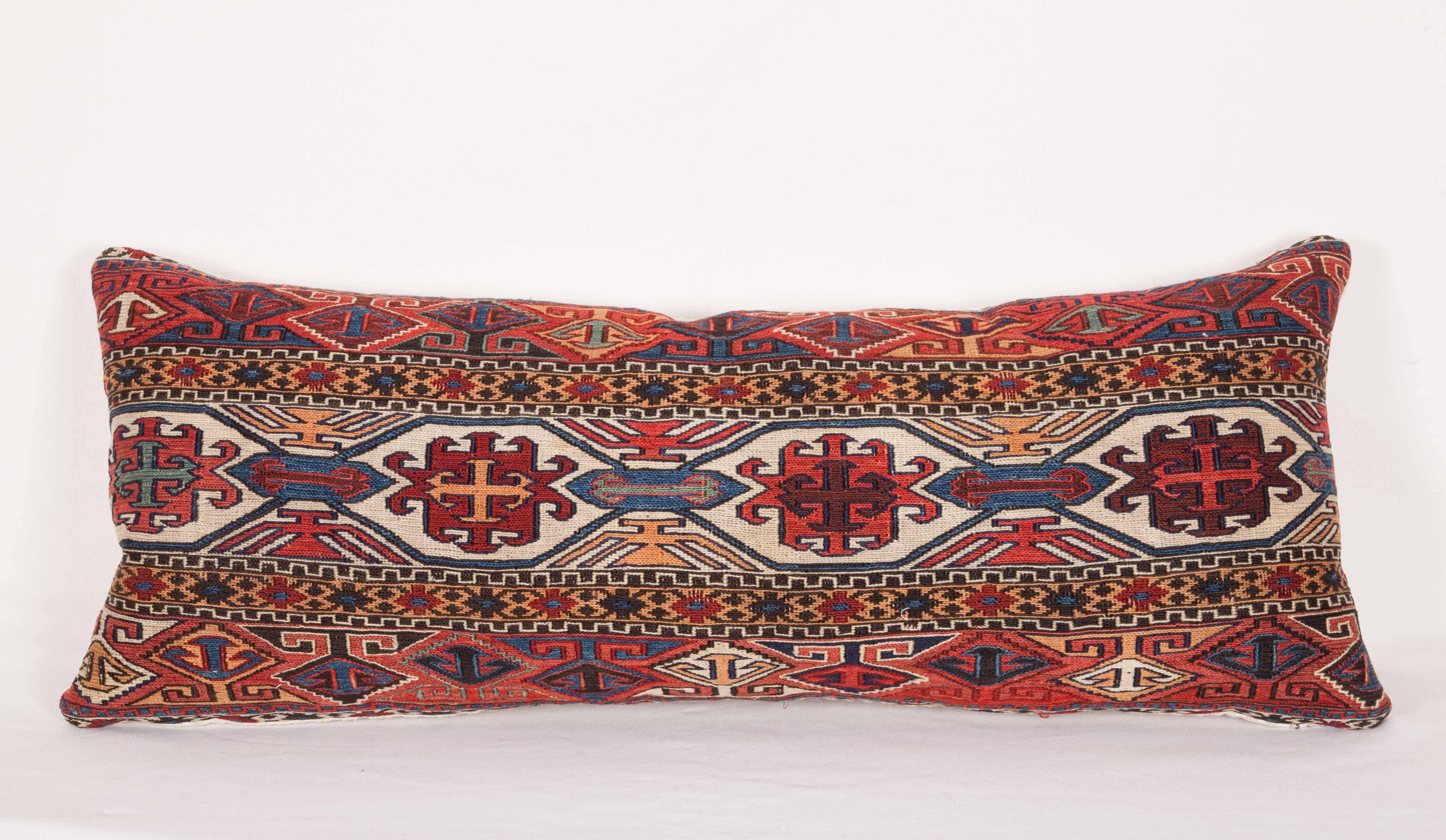 Wool Antique Sumak Pillows Made Out of Late 19th Century Shasavan Mafrash Panels