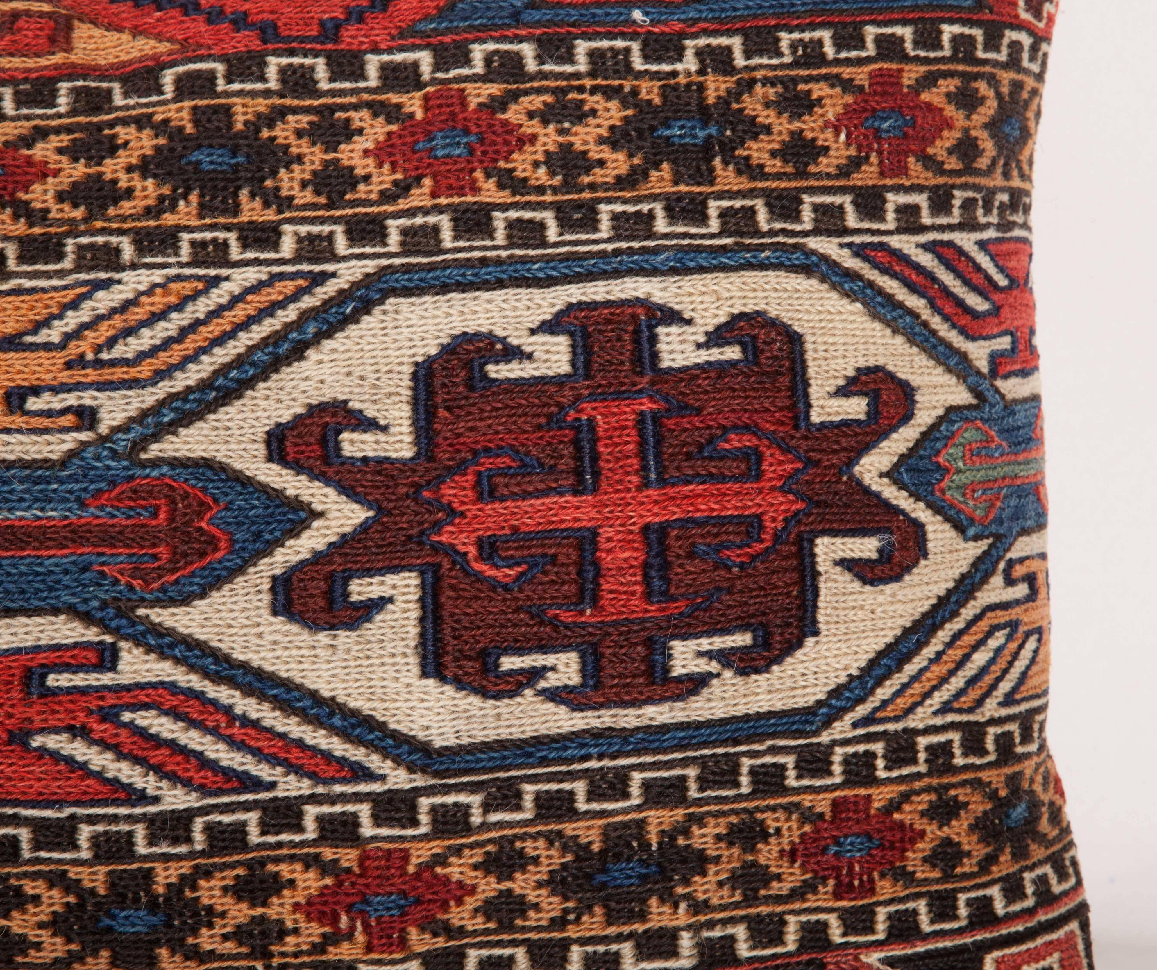 Antique Sumak Pillows Made Out of Late 19th Century Shasavan Mafrash Panels 3