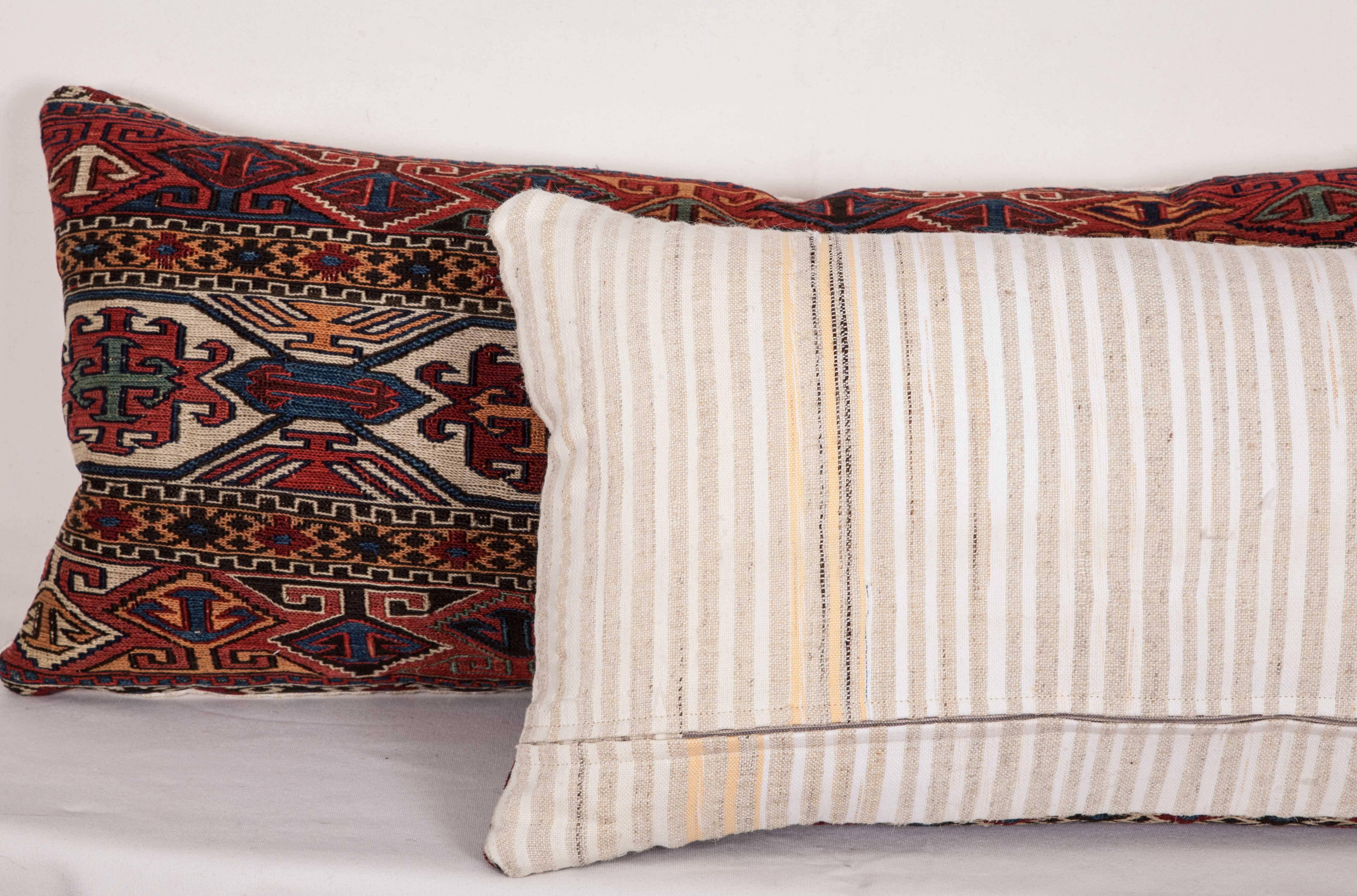 Antique Sumak Pillows Made Out of Late 19th Century Shasavan Mafrash Panels 4