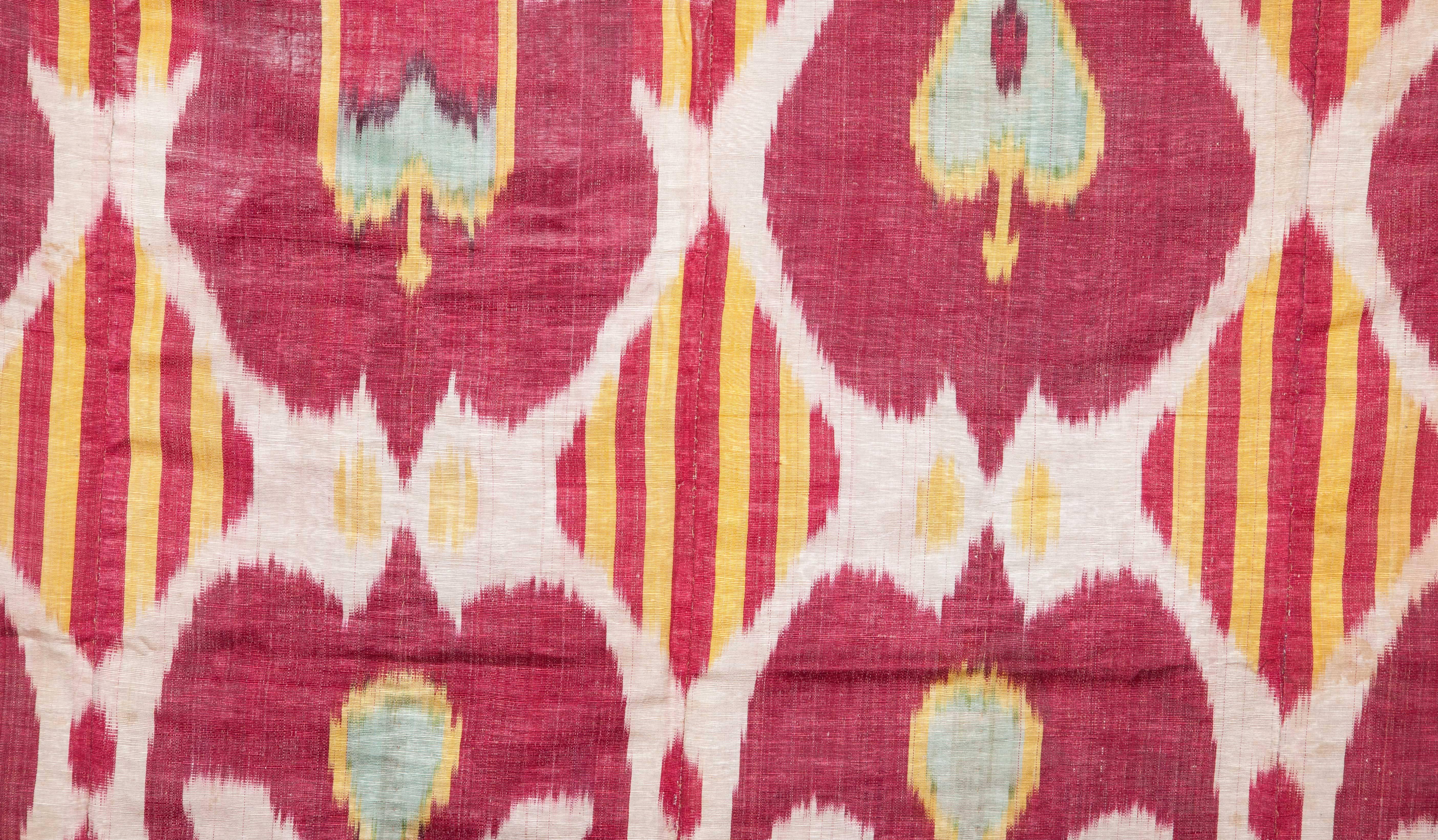 Tribal Late 19th Century Silk Warp Cotton Weft Ikat Hanging
