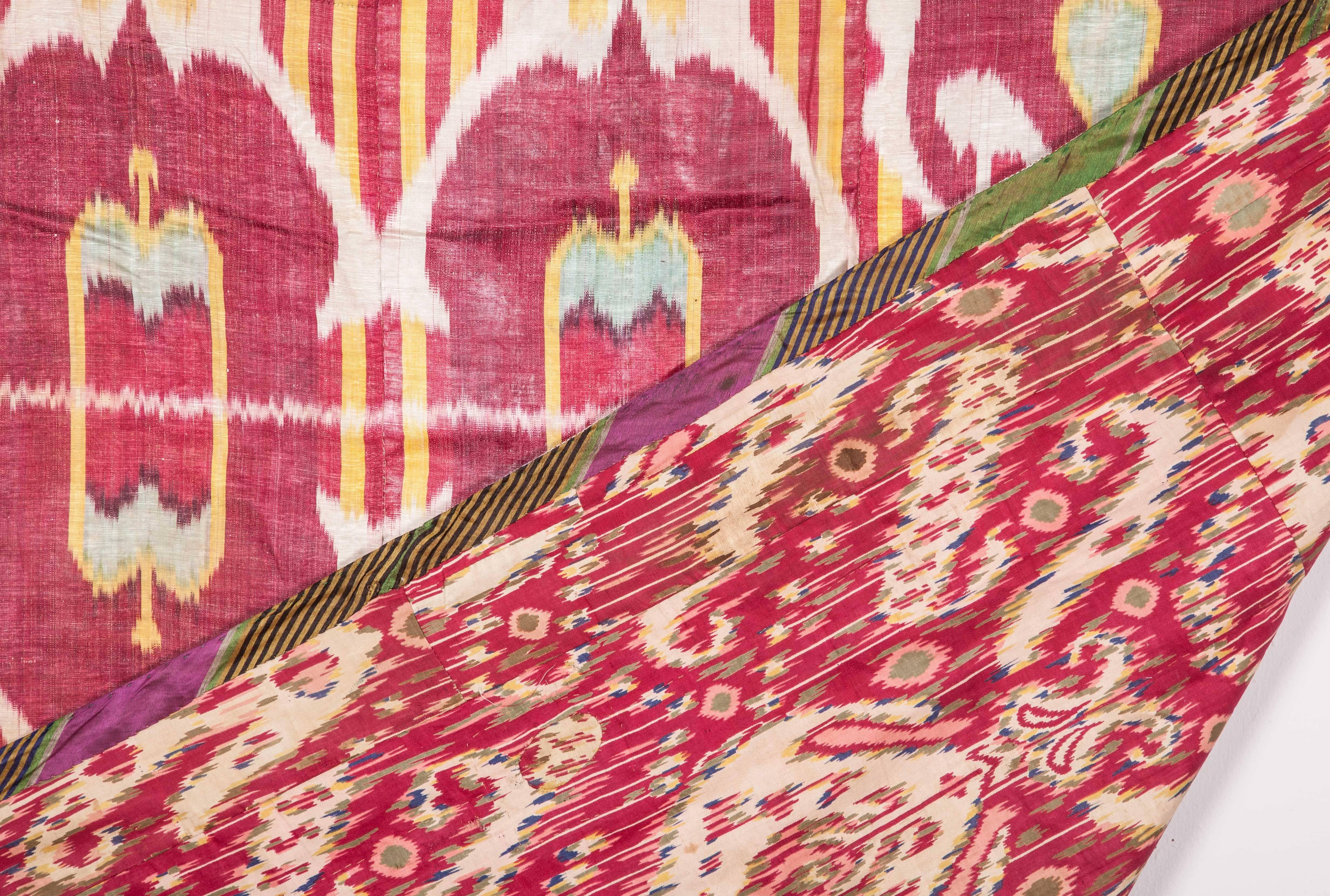 Late 19th Century Silk Warp Cotton Weft Ikat Hanging In Good Condition In Istanbul, TR