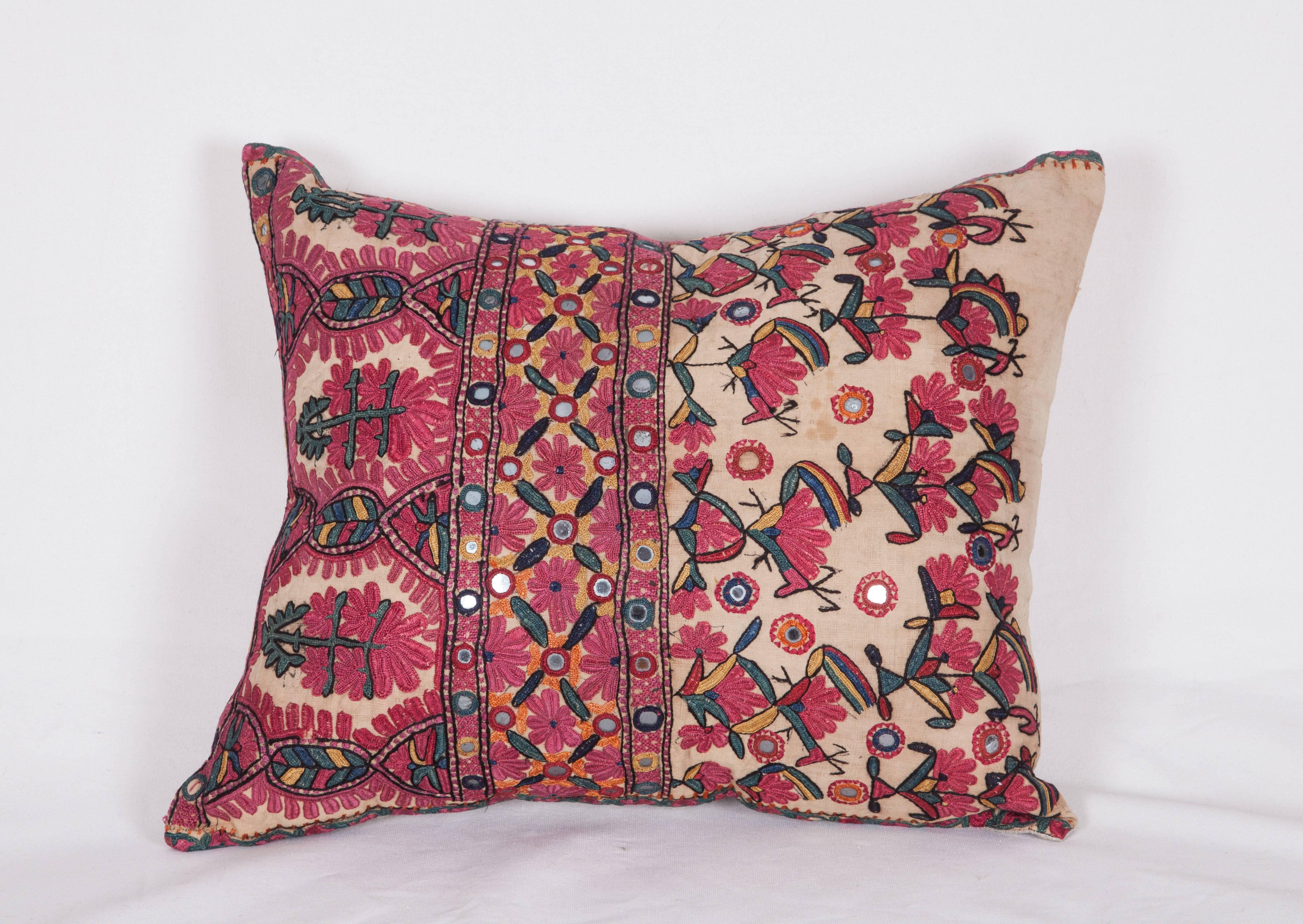 Pakistani Antique Pillow Made Out of a Late 19th Century Sind Embroidery
