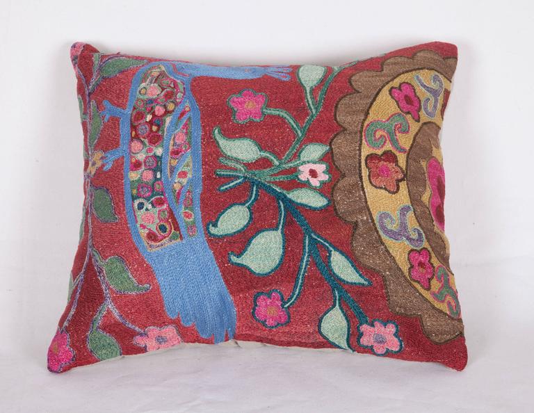 Vintage Pillow Made Out of a 1970s Pishkent Suzani For Sale at 1stdibs