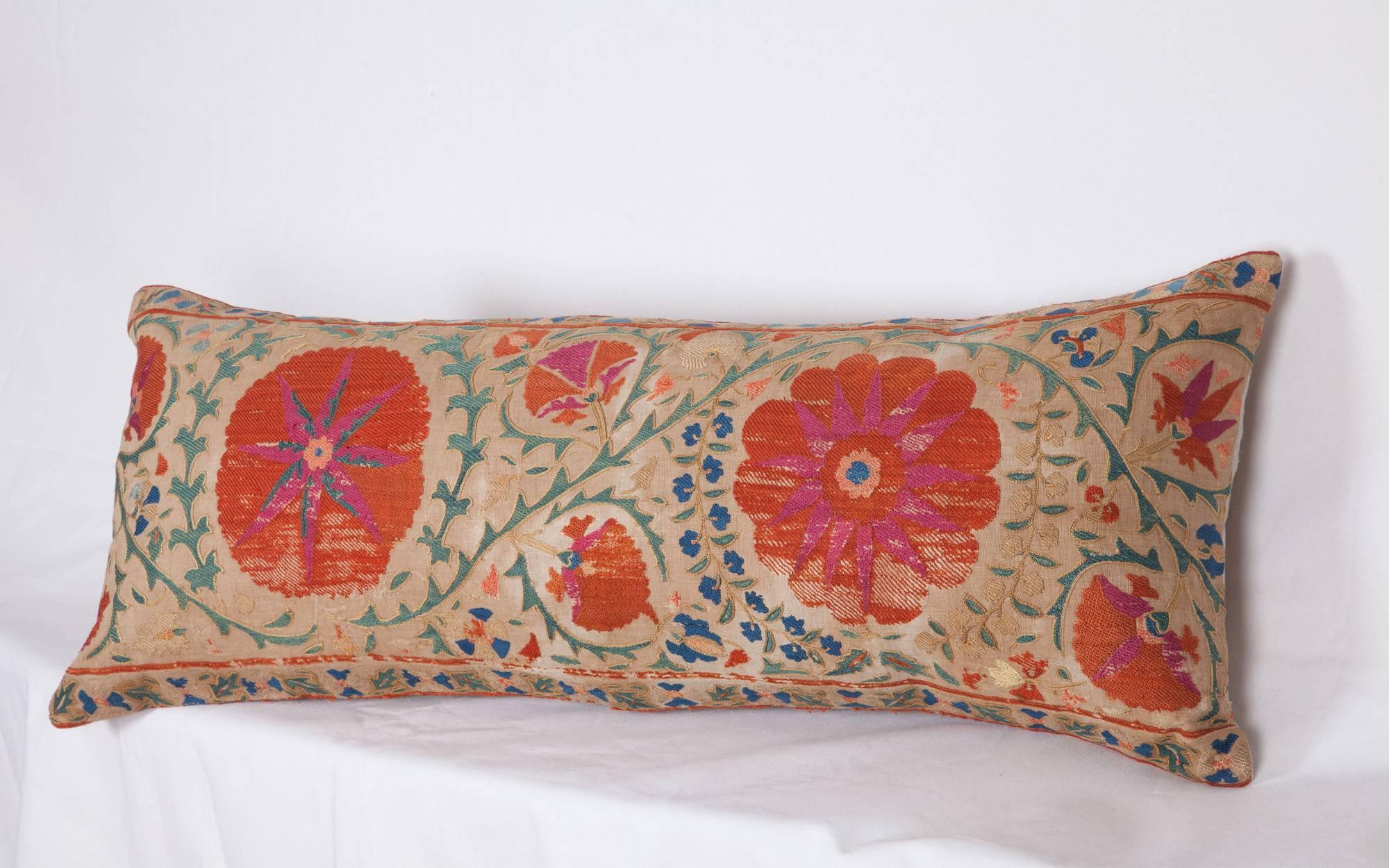 Antique Pillow Made Out of a Mid-19th Century, Uzbek Bukhara Suzani 3