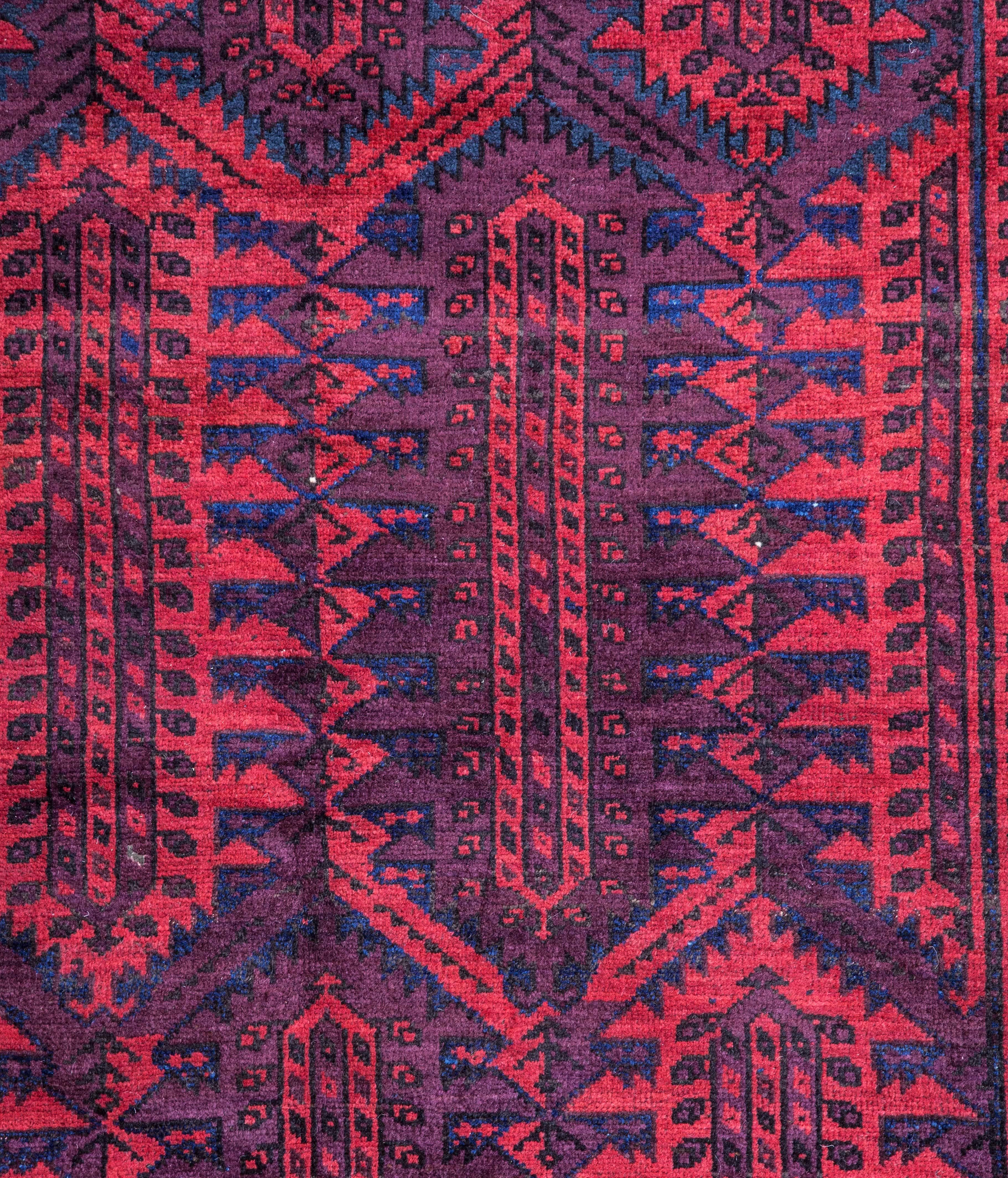 Tribal Early 20th Century Baluch Main Rug in Full Pile