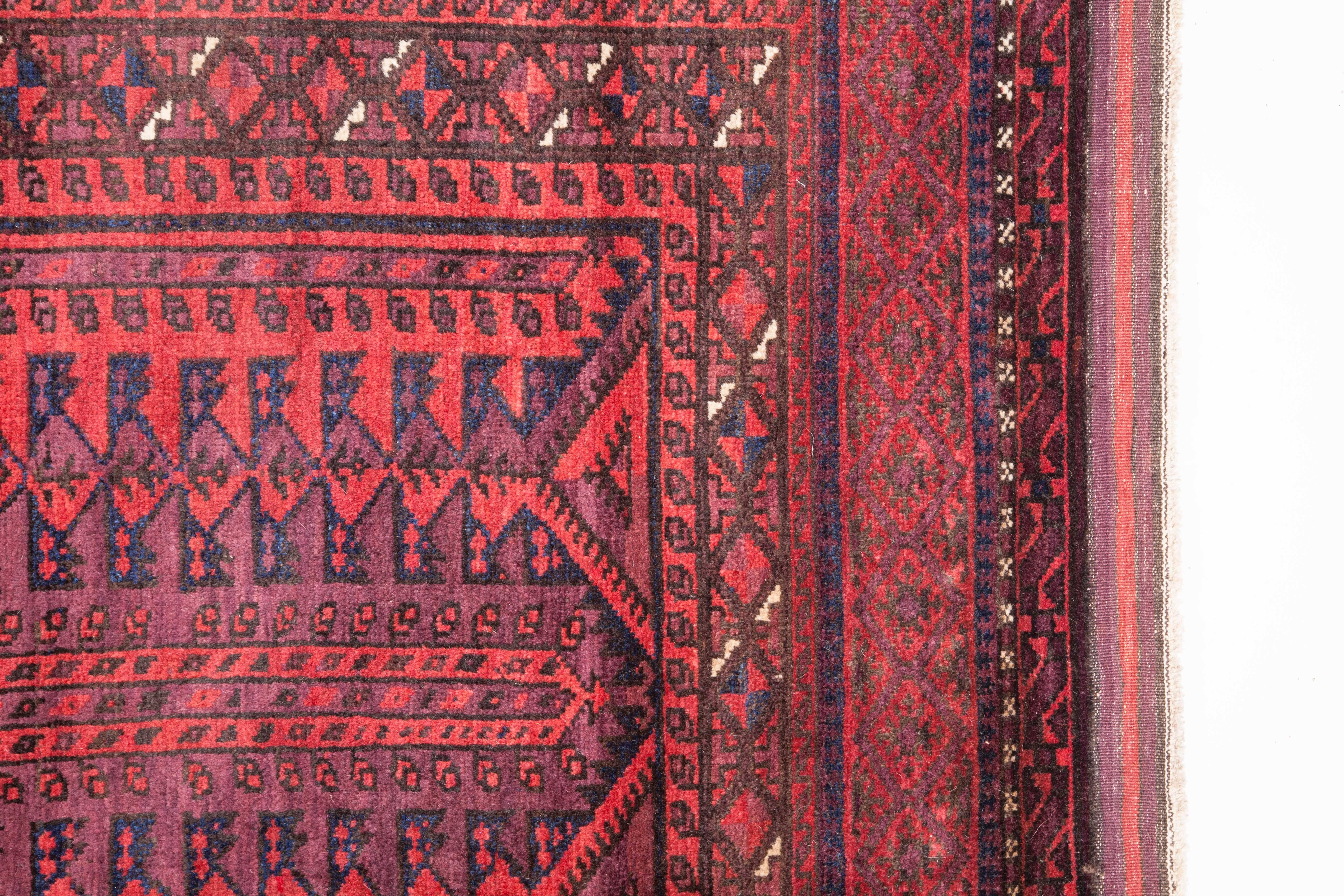 Afghan Early 20th Century Baluch Main Rug in Full Pile