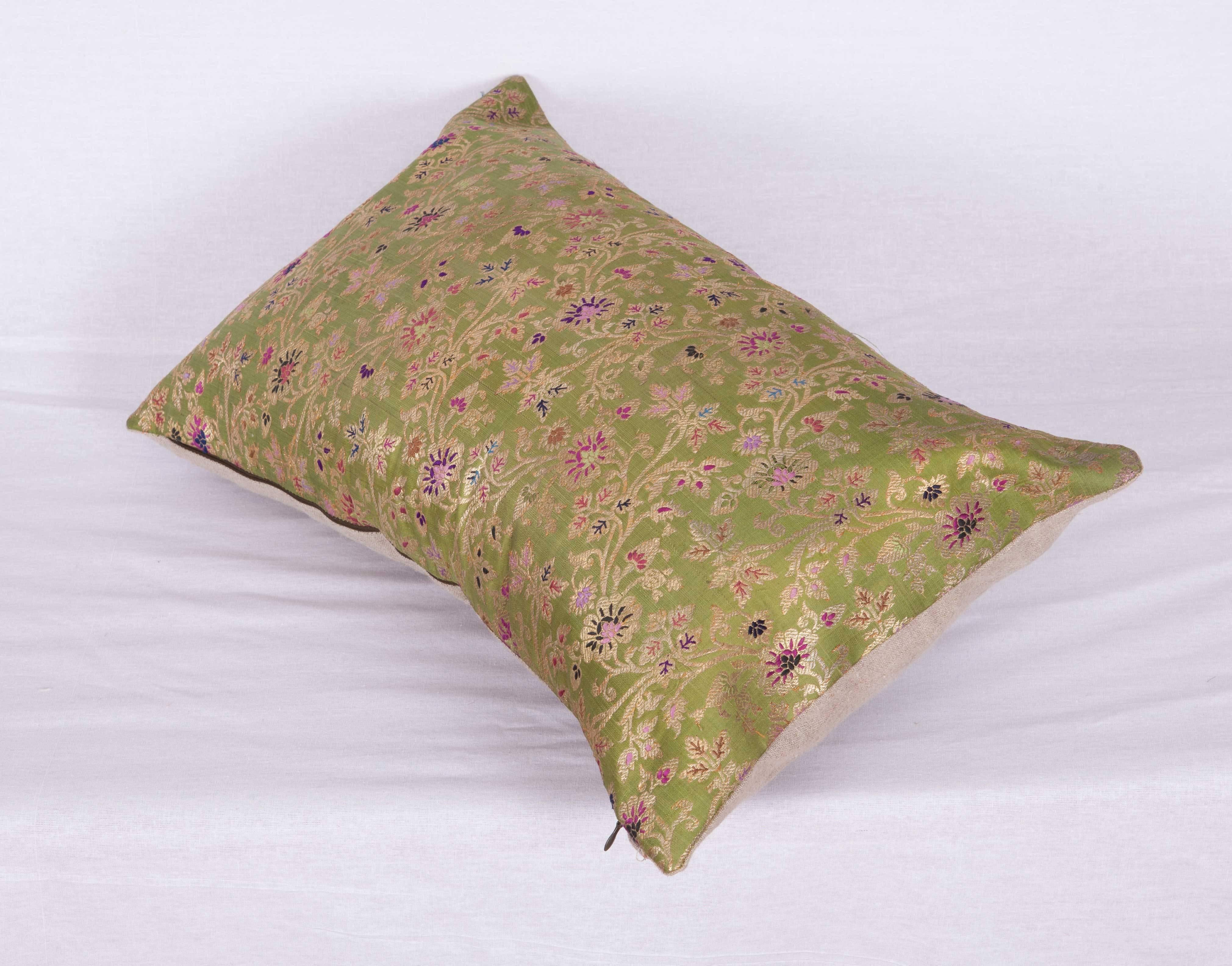 Linen Antique Pillow Made Out of a 19th Century Persian Brocade