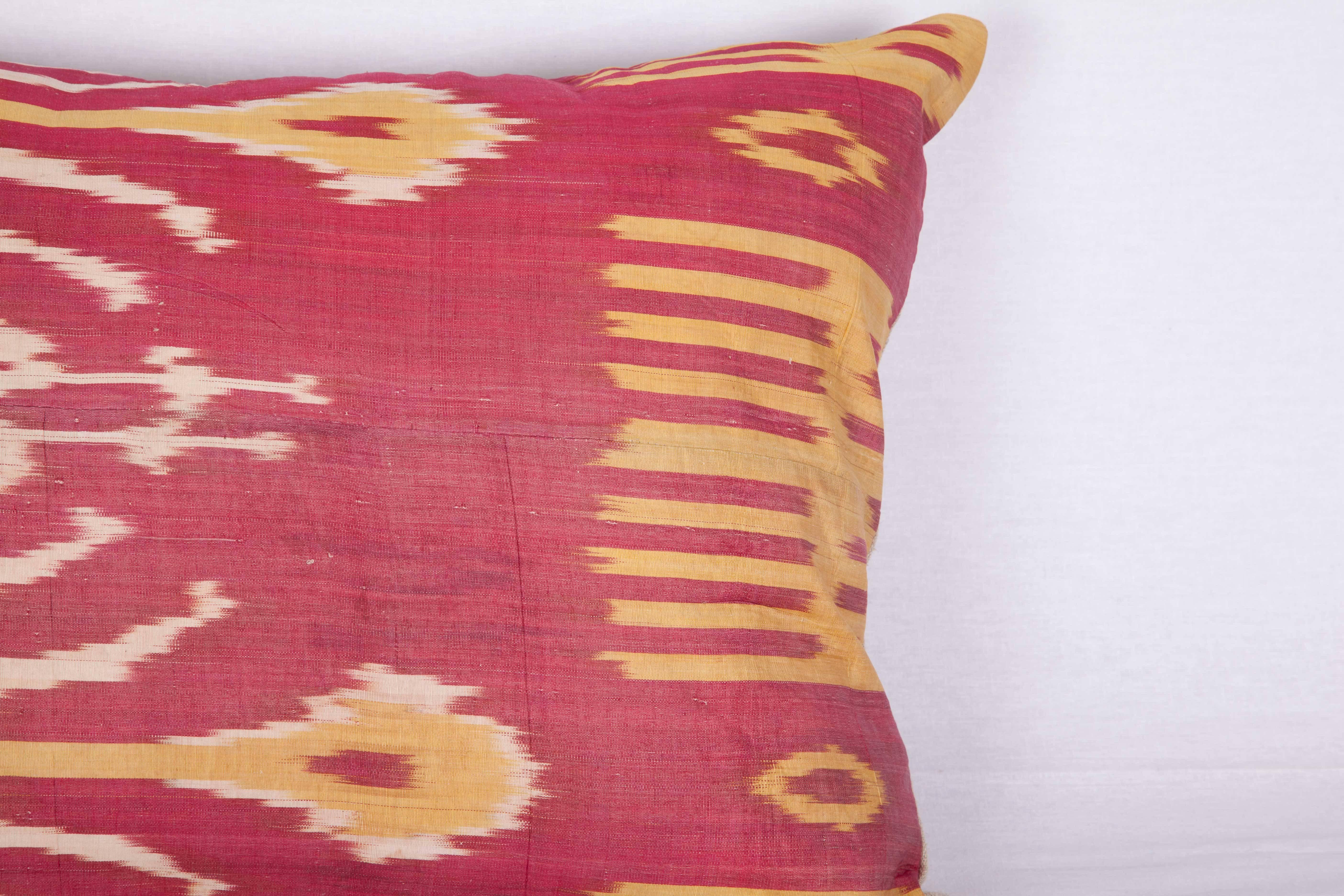 Tribal Antique Pillow Made Out of a 19th Century Uzbek Ikat