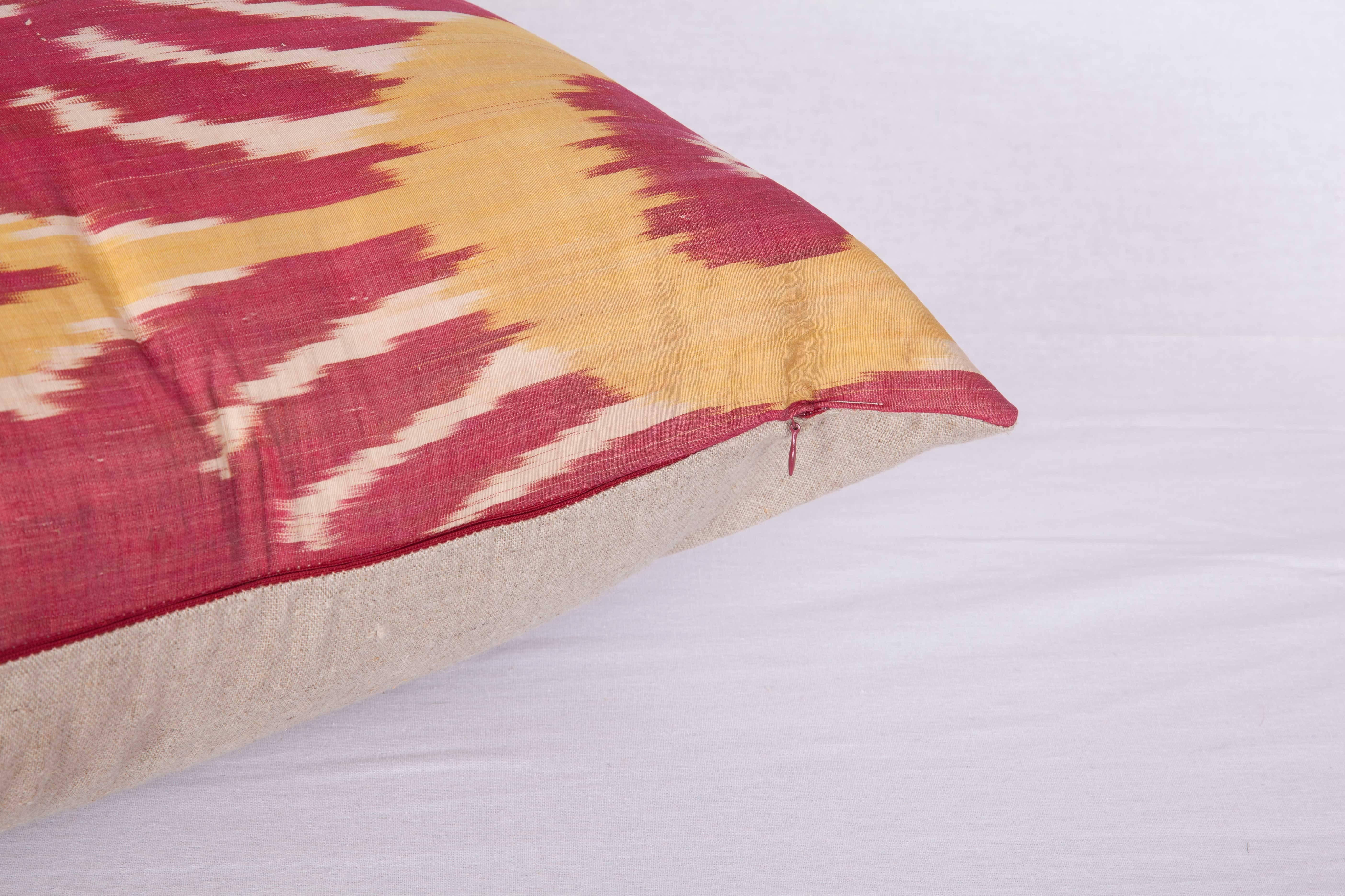 Woven Antique Pillow Made Out of a 19th Century Uzbek Ikat