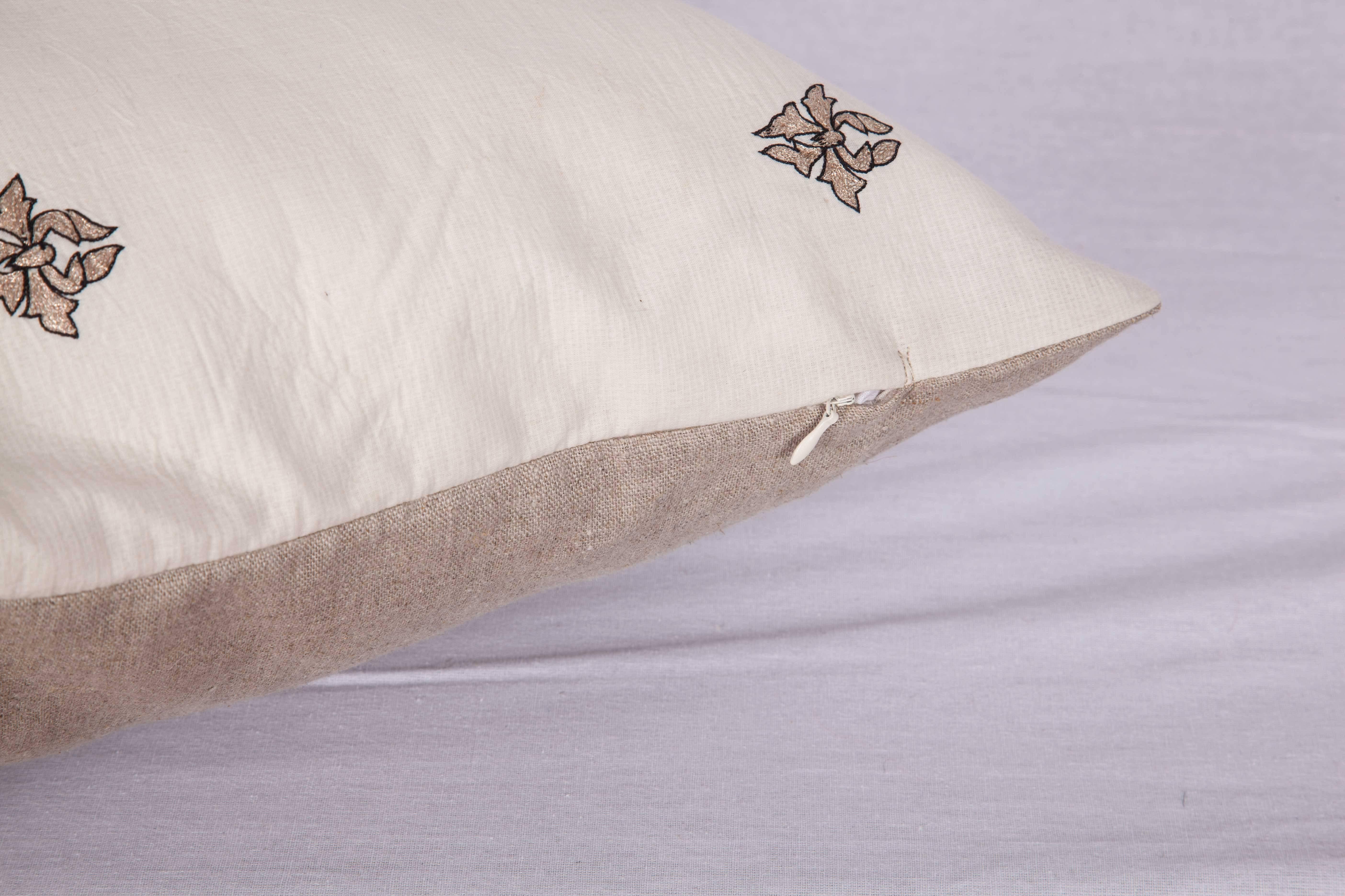 19th Century Antique Pillow Made Out of a 19th century or Earlier European Silver Embroidery For Sale