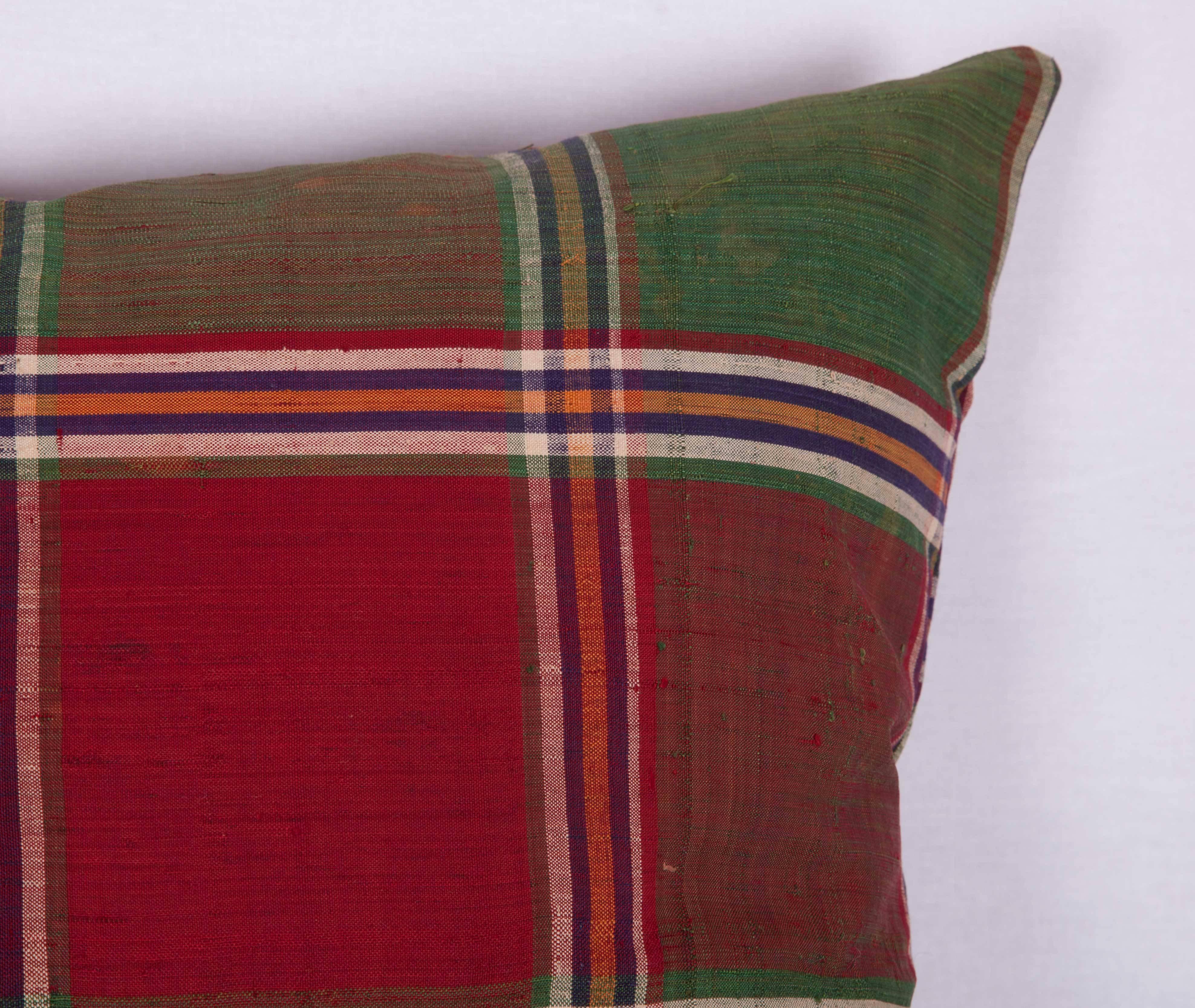 Hand-Woven Pillow Made Out of a Mid-20th Century Turkmen Silk Shawl For Sale