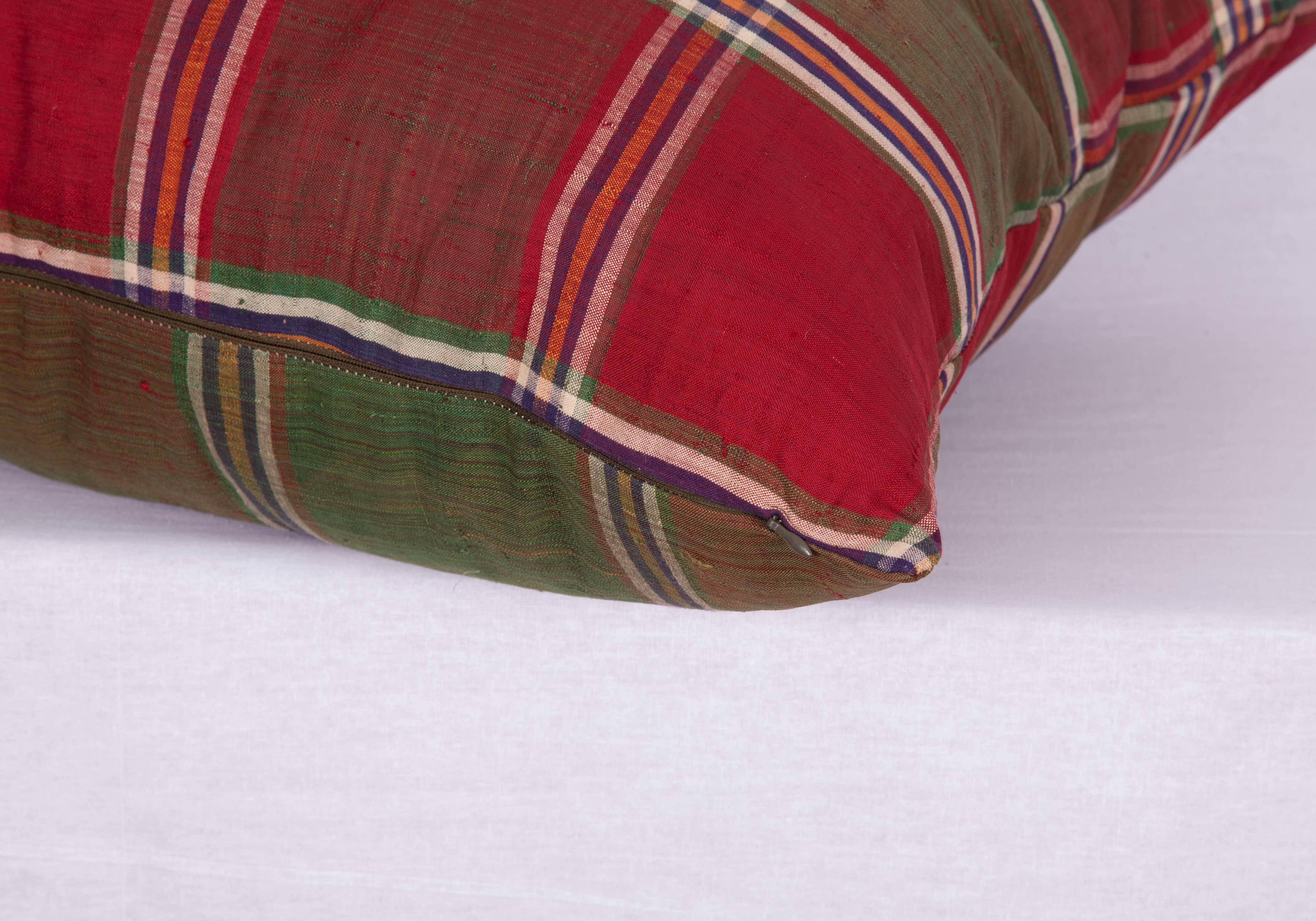 Pillow Made Out of a Mid-20th Century Turkmen Silk Shawl In Good Condition For Sale In Istanbul, TR