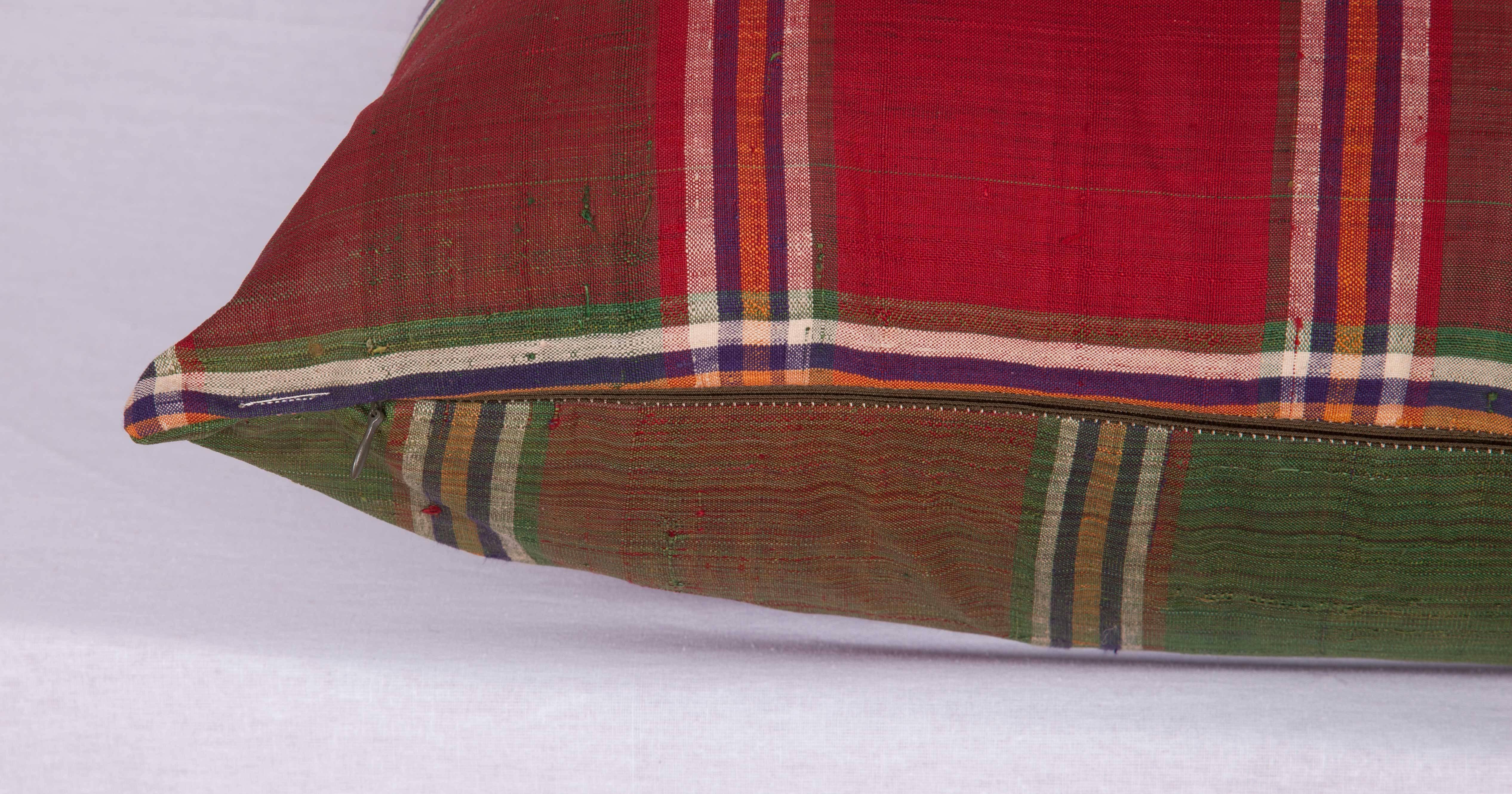 Pillow Made Out of a Mid-20th Century Turkmen Silk Shawl For Sale 1
