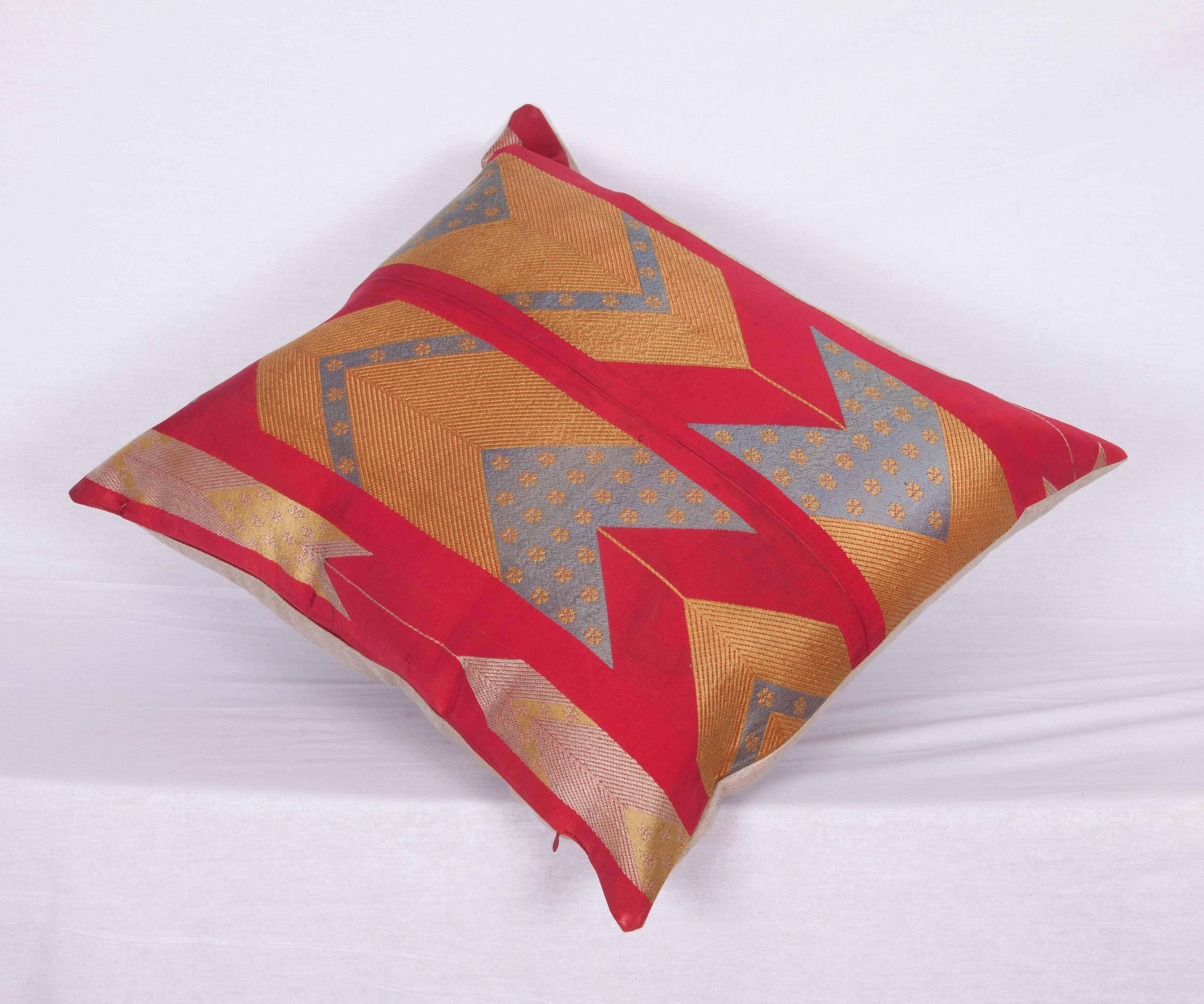 Linen Pillow Made Out of a Japanese Mid-20th Century Obi