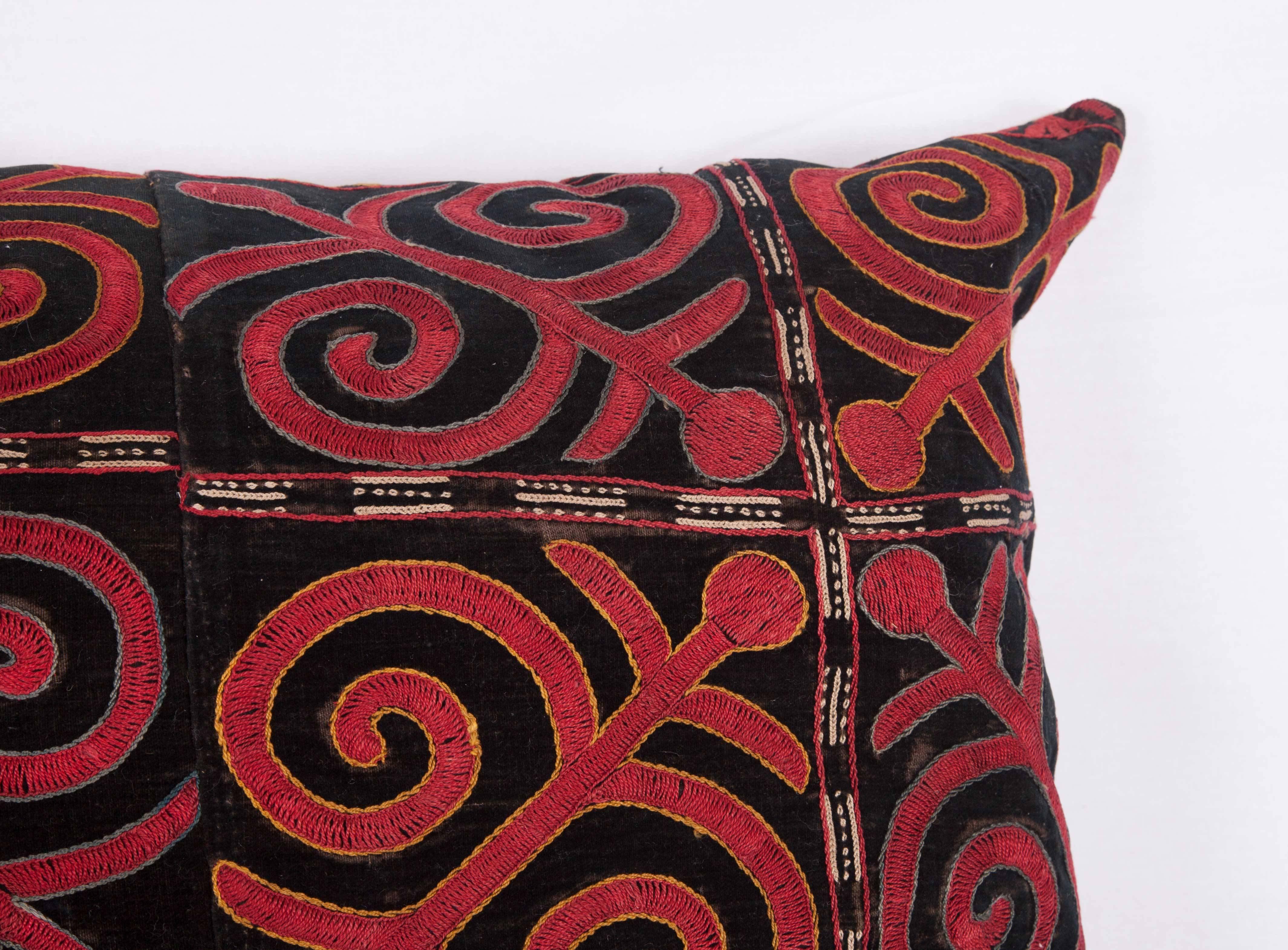 Tribal Antique Pillow Made Out of a Kyrgyz Embroidery