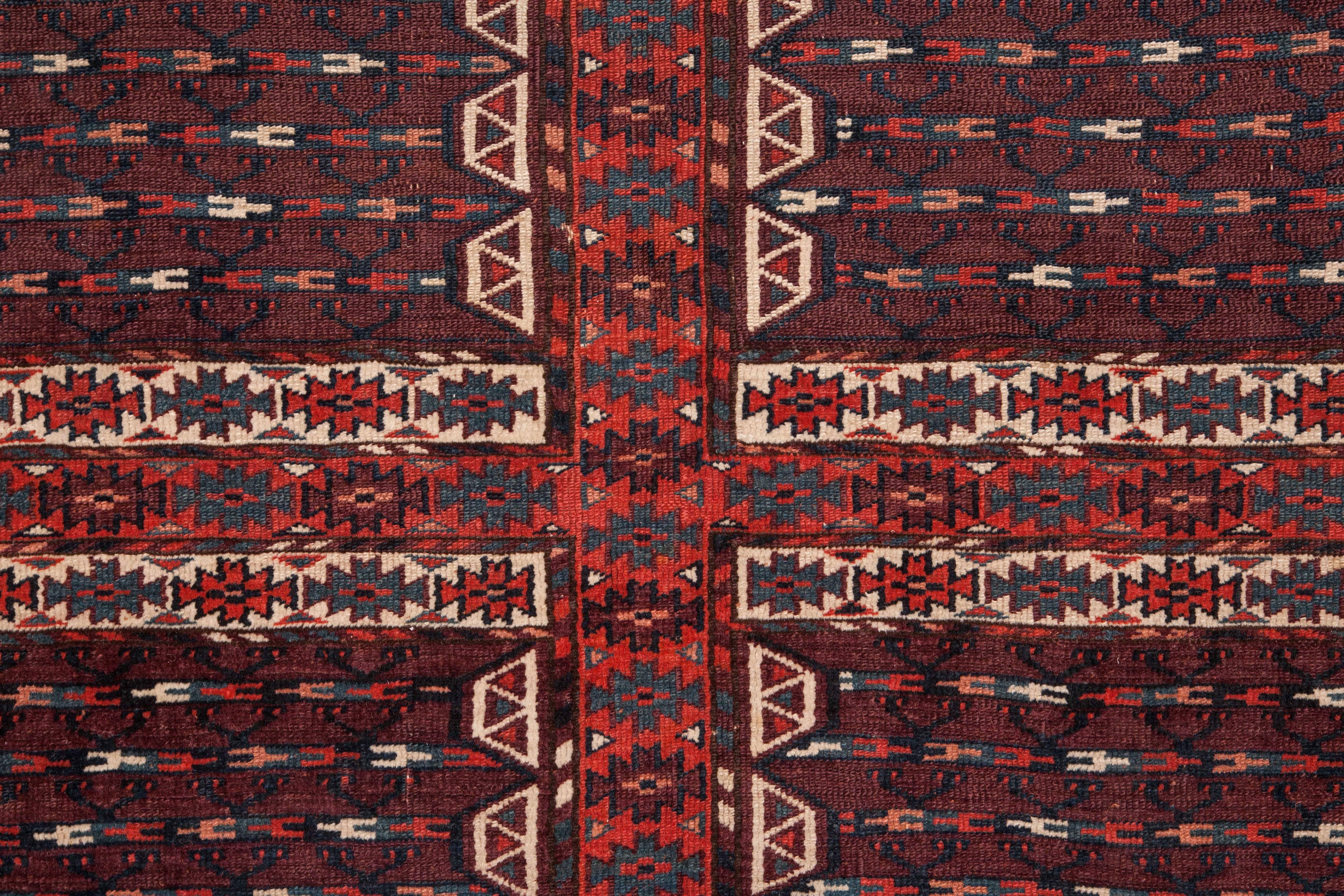 Hand-Woven Antique Turkmen Yomud Tribe Ensi Rug