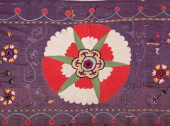 Fragment Suzani ouzbek Shakrisabz du 19ème siècle