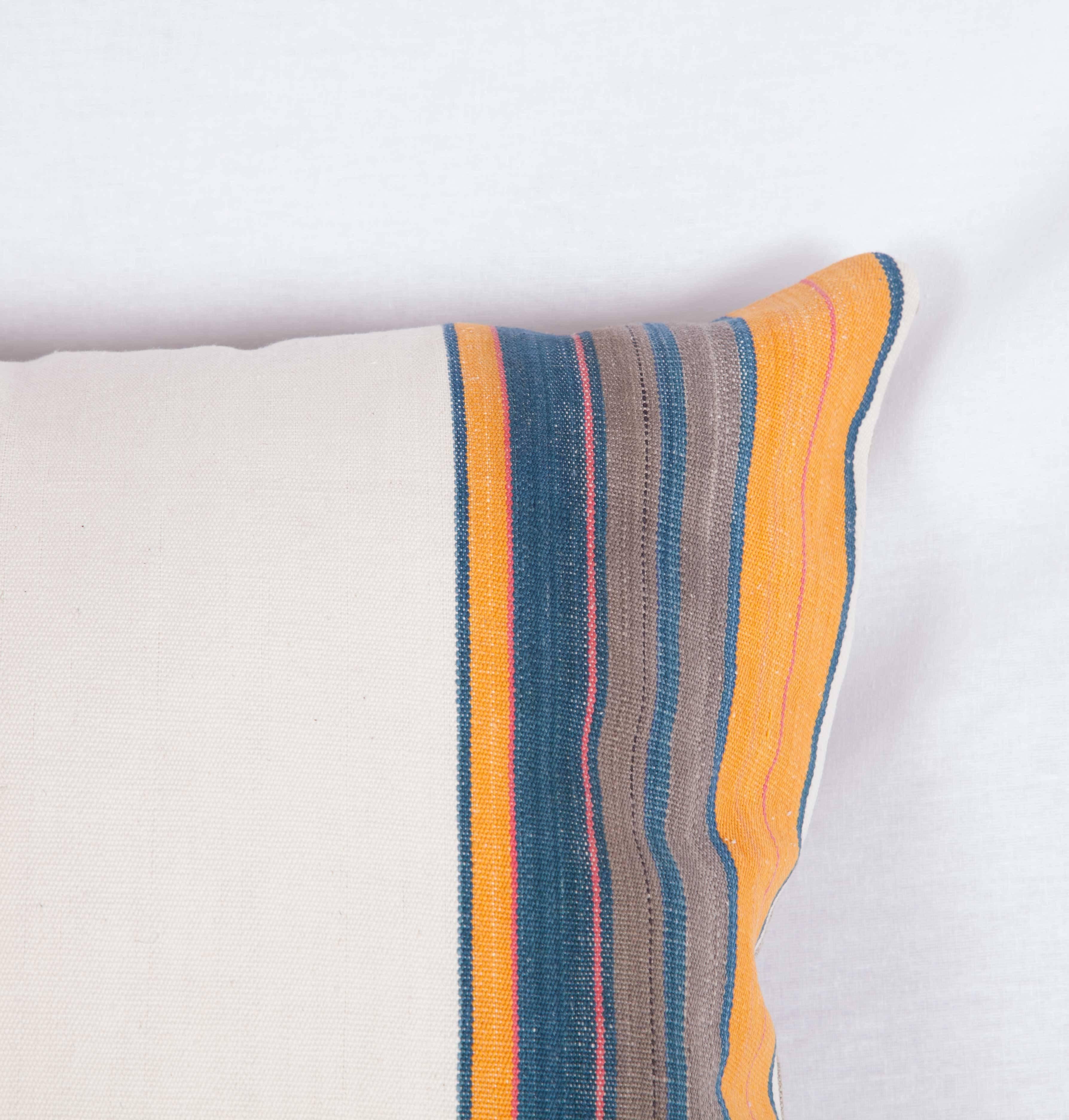 Kilim Mid-20th Century Pillow Made Out of a Cotton Flat-Weave For Sale