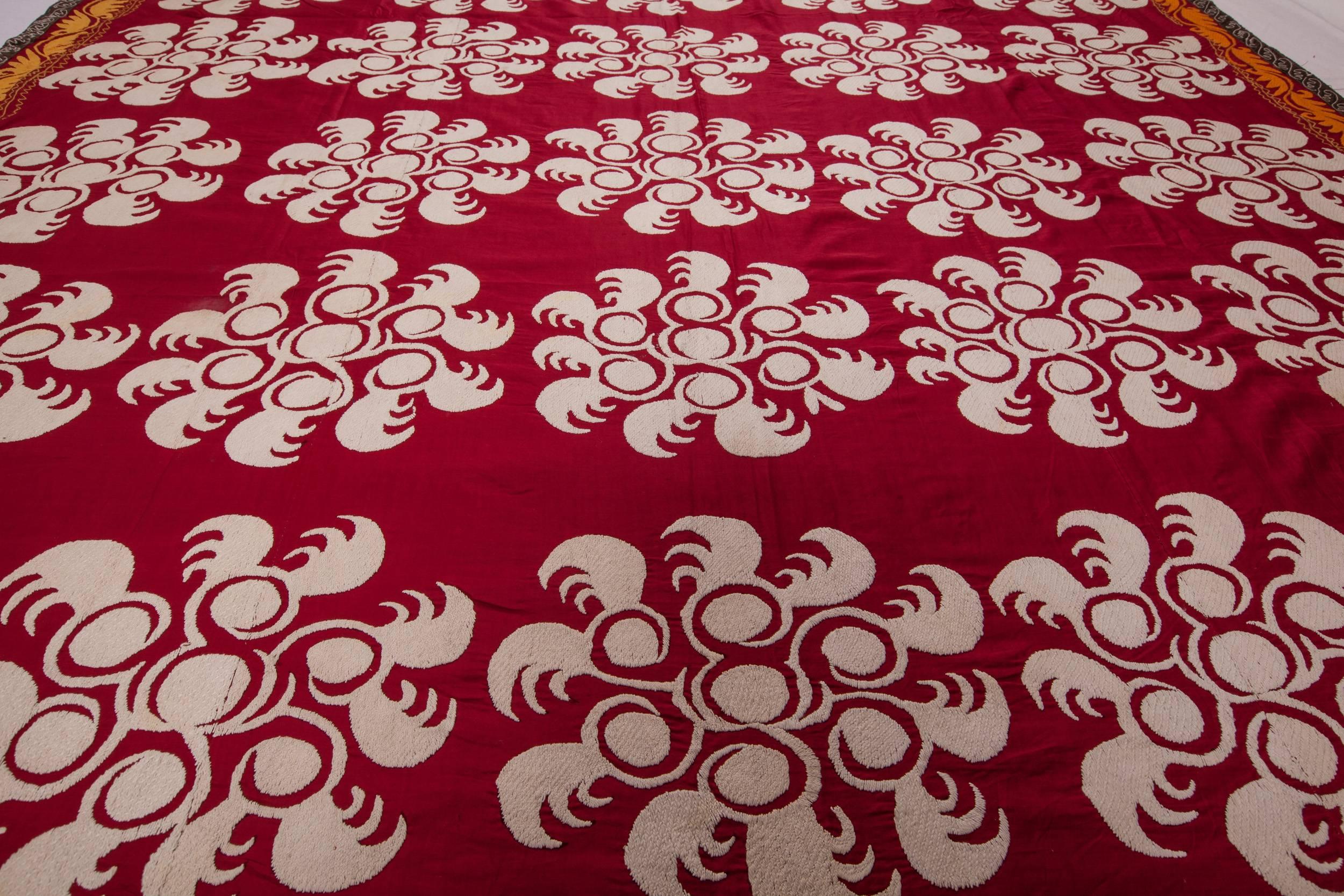 Mid-20th Century Uzbek Samarkand All Cotton Suzani 1