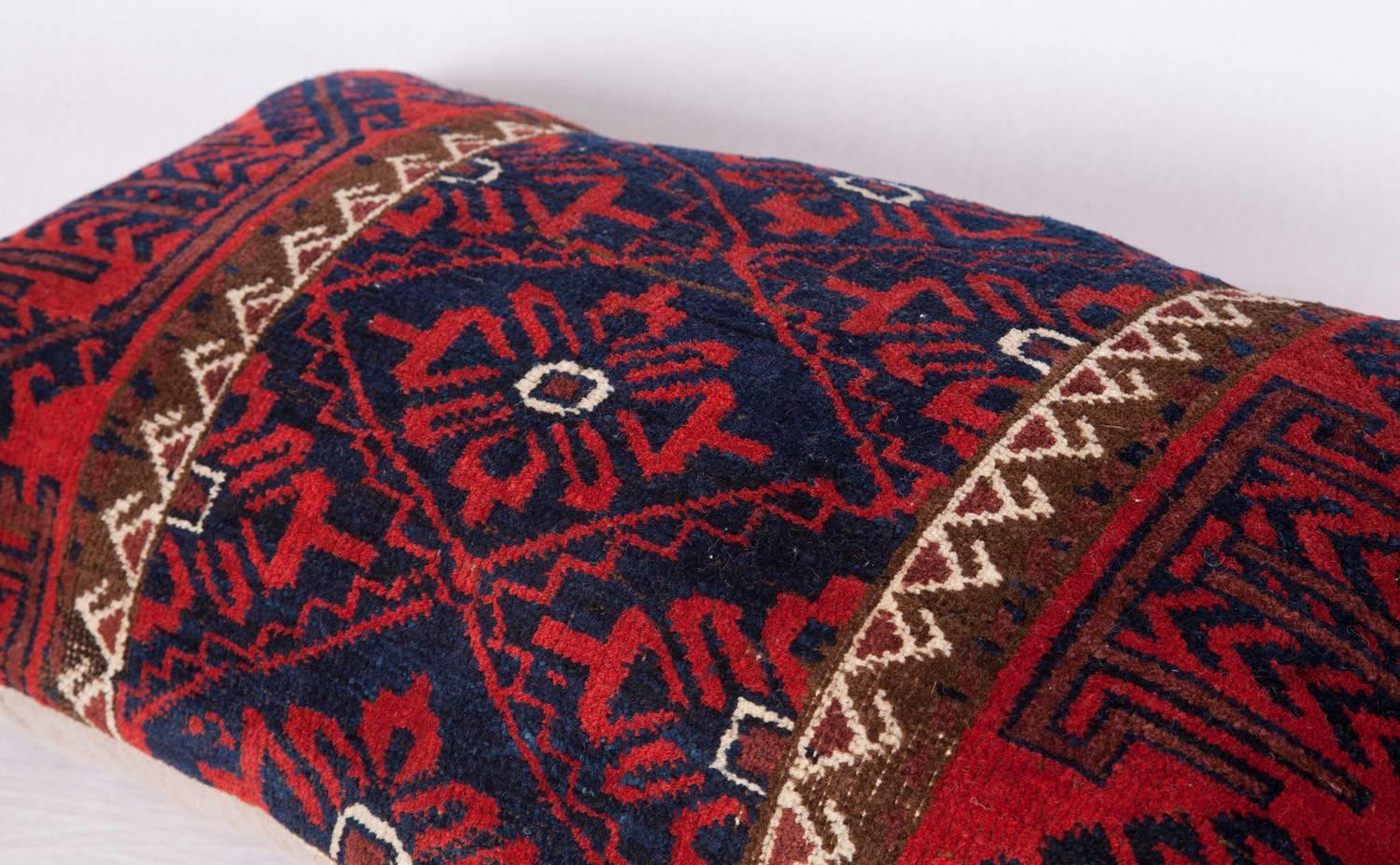 Antique Pillow Made Out of a 19th Century Baluch Rug Fragment In Good Condition In Istanbul, TR