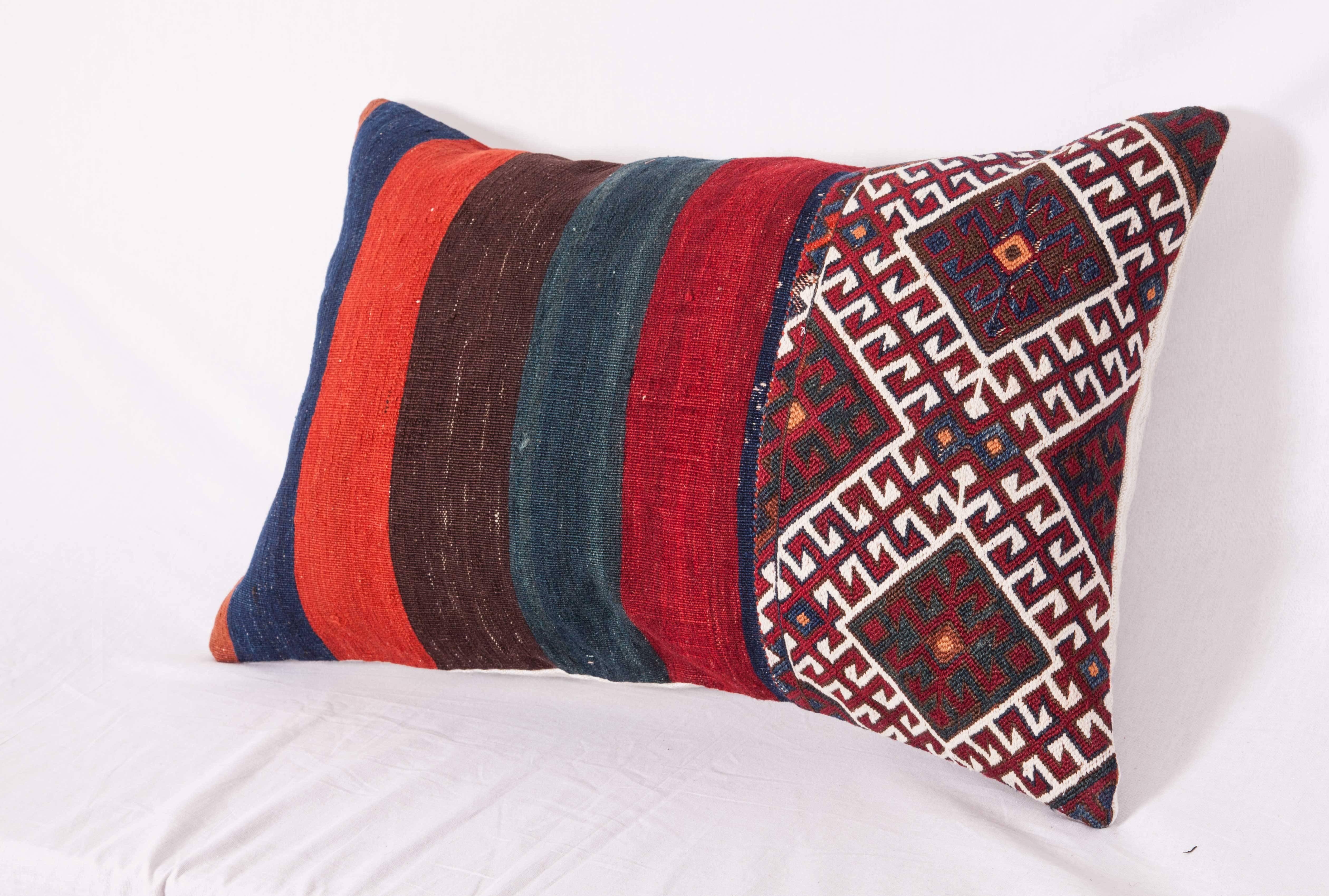 Turkish Antique Pillow Made Out of a 19th Century Anatolian Bag