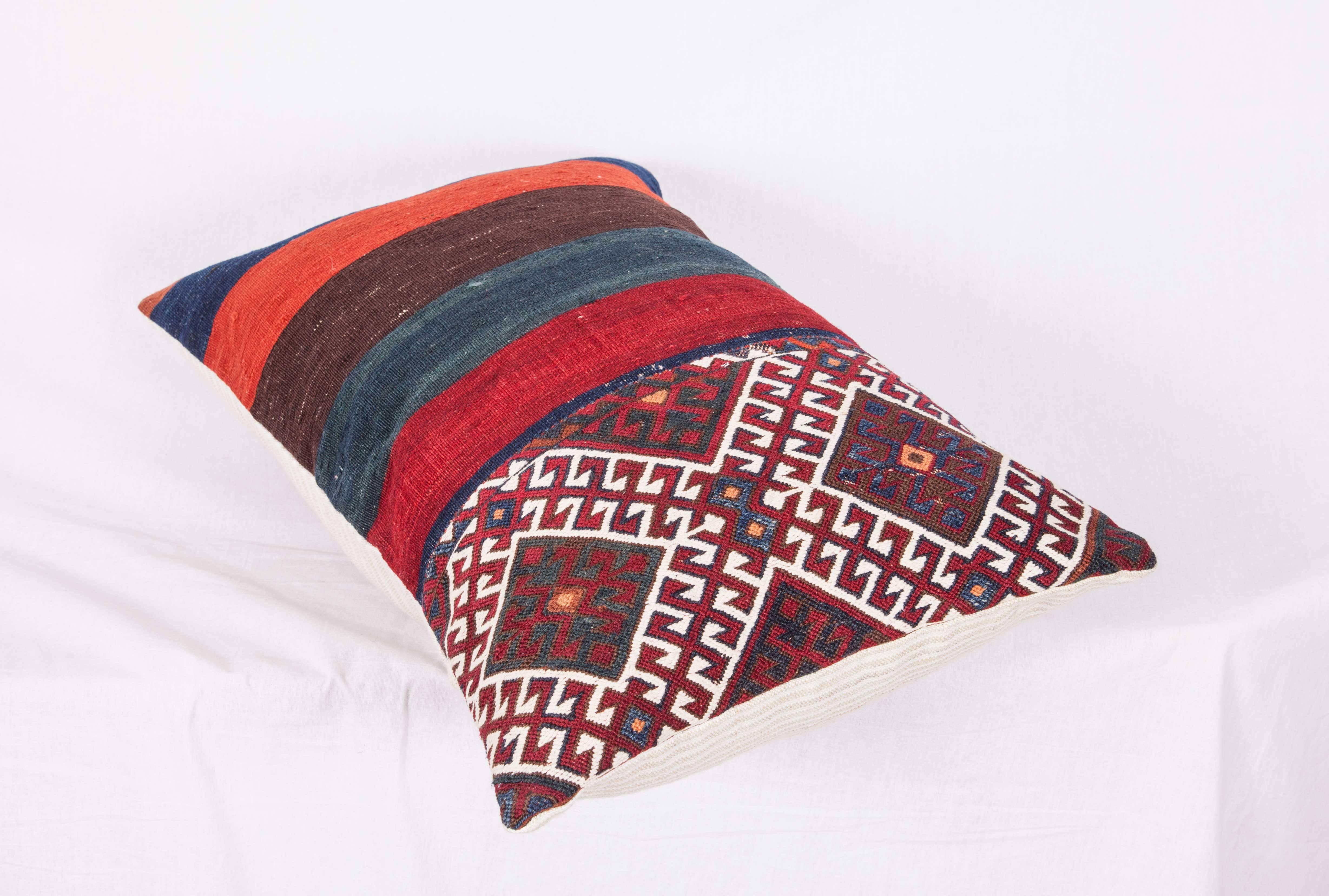 Hand-Woven Antique Pillow Made Out of a 19th Century Anatolian Bag