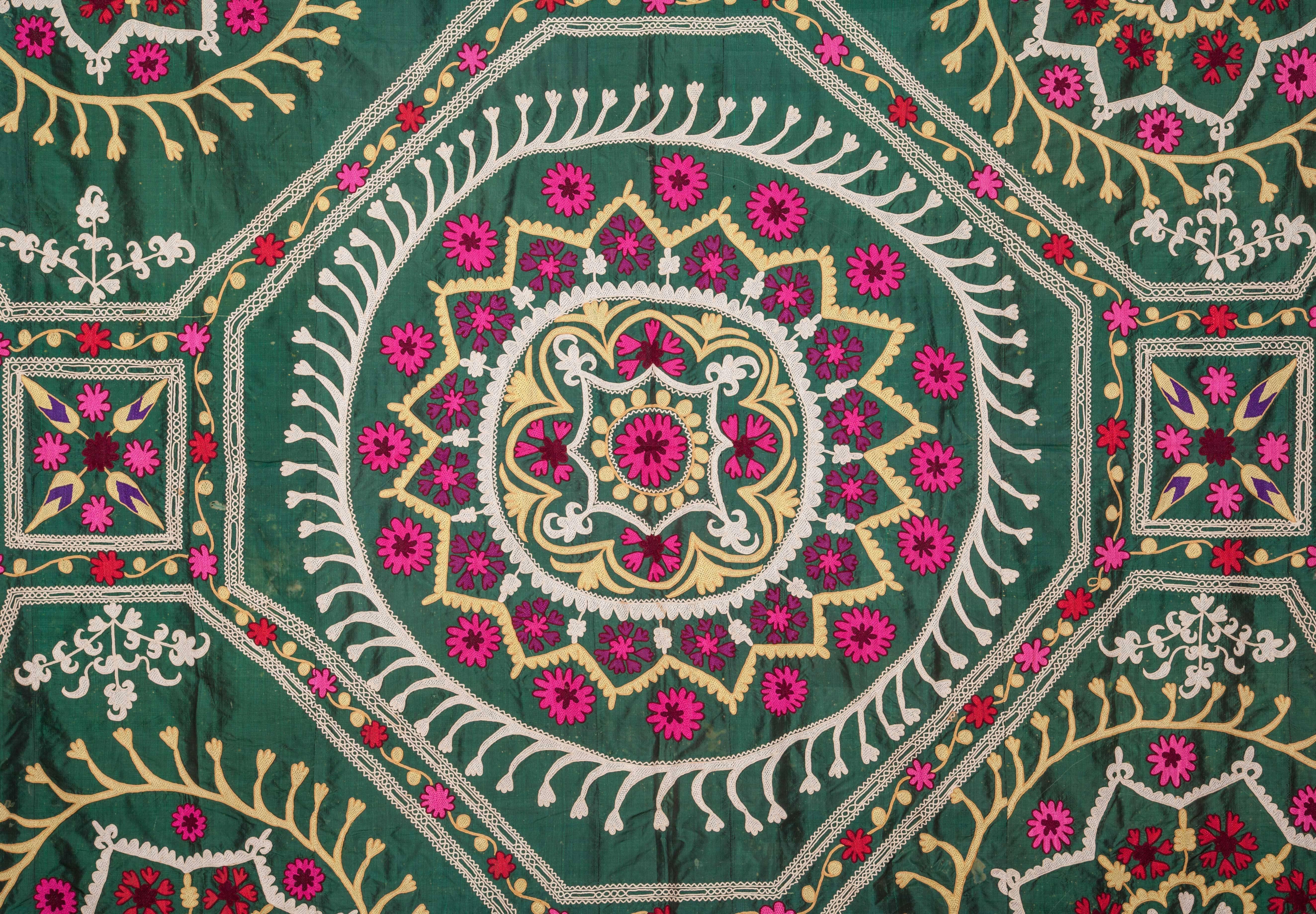 A good example in reasonably good condition. Silk embroidery done on silk background.