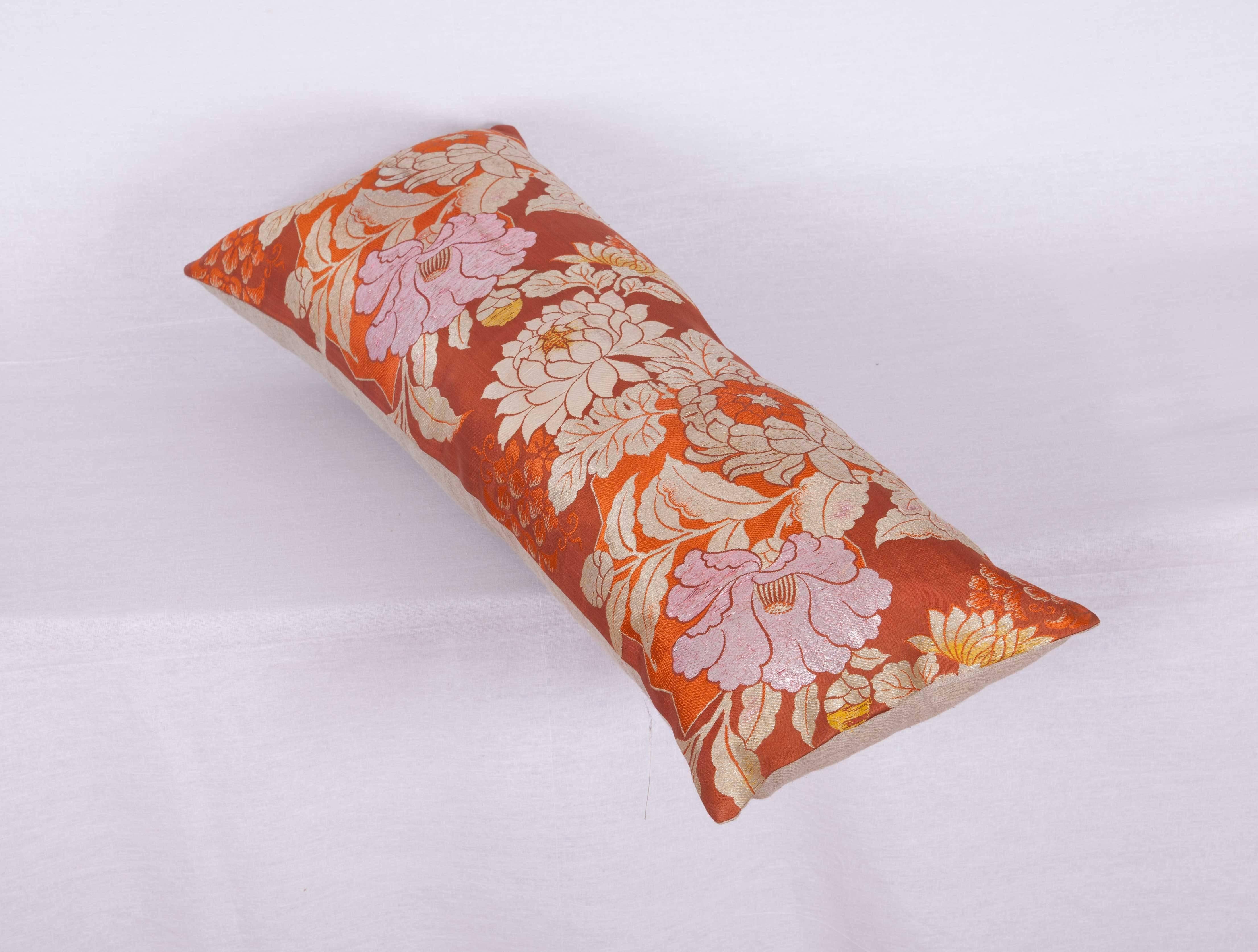 Silk Pillow Made Out of a Japanese, Mid-20th Century Obi