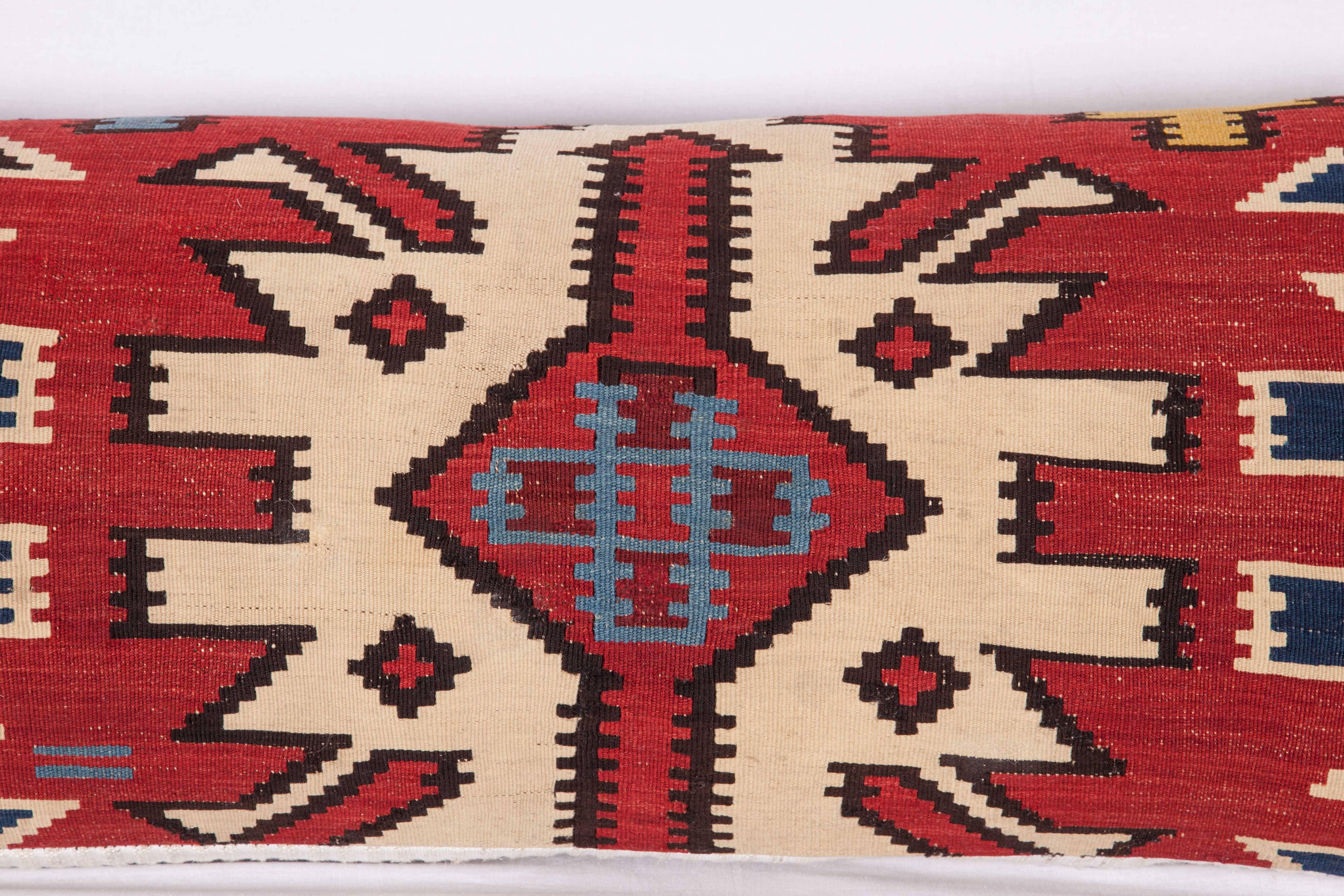 Azerbaijani Antique Very Long Pillow Made Out of a 19th Century Caucasian Kilim